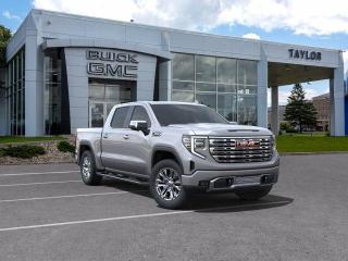 <b>Leather Seats,  Cooled Seats,  Bose Premium Audio,  Wireless Charging,  Heated Rear Seats!</b><br> <br>   No matter where you’re heading or what tasks need tackling, there’s a premium and capable Sierra 1500 that’s perfect for you. <br> <br>This 2024 GMC Sierra 1500 stands out in the midsize pickup truck segment, with bold proportions that create a commanding stance on and off road. Next level comfort and technology is paired with its outstanding performance and capability. Inside, the Sierra 1500 supports you through rough terrain with expertly designed seats and robust suspension. This amazing 2024 Sierra 1500 is ready for whatever.<br> <br> This sterling metallic crew cab 4X4 pickup   has an automatic transmission and is powered by a  355HP 5.3L 8 Cylinder Engine.<br> <br> Our Sierra 1500s trim level is Denali. This premium GMC Sierra 1500 Denali comes fully loaded with perforated leather seats and authentic open-pore wood trim, exclusive exterior styling, unique aluminum wheels, plus a massive 13.4 inch touchscreen display that features wireless Apple CarPlay and Android Auto, a premium 7-speaker Bose audio system, SiriusXM, and a 4G LTE hotspot. Additionally, this stunning pickup truck also features heated and cooled front seats and heated second row seats, a spray-in bedliner, wireless device charging, IntelliBeam LED headlights, remote engine start, forward collision warning and lane keep assist, a trailer-tow package with hitch guidance, LED cargo area lighting, ultrasonic parking sensors, an HD surround vision camera plus so much more! This vehicle has been upgraded with the following features: Leather Seats,  Cooled Seats,  Bose Premium Audio,  Wireless Charging,  Heated Rear Seats,  Aluminum Wheels,  Remote Start. <br><br> <br>To apply right now for financing use this link : <a href=https://www.taylorautomall.com/finance/apply-for-financing/ target=_blank>https://www.taylorautomall.com/finance/apply-for-financing/</a><br><br> <br/> Total  cash rebate of $5300 is reflected in the price. Credit includes $5,300 Non Stackable Delivery Allowance   Incentives expire 2024-05-31.  See dealer for details. <br> <br> <br>LEASING:<br><br>Estimated Lease Payment: $559 bi-weekly <br>Payment based on 6.5% lease financing for 48 months with $0 down payment on approved credit. Total obligation $58,191. Mileage allowance of 16,000 KM/year. Offer expires 2024-05-31.<br><br><br><br> Come by and check out our fleet of 90+ used cars and trucks and 140+ new cars and trucks for sale in Kingston.  o~o