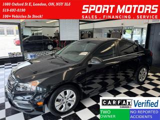 Used 2016 Chevrolet Cruze LIMITED LT+Camera+Remote Start+CLEAN CARFAX for sale in London, ON