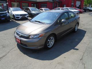 Used 2012 Honda Civic LX/ AC / LOW KM / KEYLESS/ NO ACCIDENT/ FUEL SAVER for sale in Scarborough, ON
