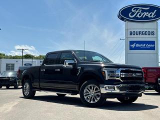 <b>Sunroof, Tow Package!</b><br> <br> <br> <br>  A true class leader in towing and hauling capabilities, this 2024 Ford F-150 isnt your usual work truck, but the best in the business. <br> <br>Just as you mould, strengthen and adapt to fit your lifestyle, the truck you own should do the same. The Ford F-150 puts productivity, practicality and reliability at the forefront, with a host of convenience and tech features as well as rock-solid build quality, ensuring that all of your day-to-day activities are a breeze. Theres one for the working warrior, the long hauler and the fanatic. No matter who you are and what you do with your truck, F-150 doesnt miss.<br> <br> This agate black Crew Cab 4X4 pickup   has a 10 speed automatic transmission and is powered by a  400HP 3.5L V6 Cylinder Engine.<br> <br> Our F-150s trim level is Lariat. This F-150 Lariat is decked with great standard features such as premium Bang & Olufsen audio, ventilated and heated leather-trimmed seats with lumbar support, remote engine start, adaptive cruise control, FordPass 5G mobile hotspot, and a 12-inch infotainment screen powered by SYNC 4 with inbuilt navigation, Apple CarPlay and Android Auto. Safety features also include blind spot detection, lane keeping assist with lane departure warning, front and rear collision mitigation, and an aerial view camera system. This vehicle has been upgraded with the following features: Sunroof, Tow Package. <br><br> View the original window sticker for this vehicle with this url <b><a href=http://www.windowsticker.forddirect.com/windowsticker.pdf?vin=1FTFW5L80RFA51824 target=_blank>http://www.windowsticker.forddirect.com/windowsticker.pdf?vin=1FTFW5L80RFA51824</a></b>.<br> <br>To apply right now for financing use this link : <a href=https://www.bourgeoismotors.com/credit-application/ target=_blank>https://www.bourgeoismotors.com/credit-application/</a><br><br> <br/> Incentives expire 2024-07-02.  See dealer for details. <br> <br>Discount on vehicle represents the Cash Purchase discount applicable and is inclusive of all non-stackable and stackable cash purchase discounts from Ford of Canada and Bourgeois Motors Ford and is offered in lieu of sub-vented lease or finance rates. To get details on current discounts applicable to this and other vehicles in our inventory for Lease and Finance customer, see a member of our team. </br></br>Discover a pressure-free buying experience at Bourgeois Motors Ford in Midland, Ontario, where integrity and family values drive our 78-year legacy. As a trusted, family-owned and operated dealership, we prioritize your comfort and satisfaction above all else. Our no pressure showroom is lead by a team who is passionate about understanding your needs and preferences. Located on the shores of Georgian Bay, our dealership offers more than just vehiclesits an experience rooted in community, trust and transparency. Trust us to provide personalized service, a diverse range of quality new Ford vehicles, and a seamless journey to finding your perfect car. Join our family at Bourgeois Motors Ford and let us redefine the way you shop for your next vehicle.<br> Come by and check out our fleet of 80+ used cars and trucks and 220+ new cars and trucks for sale in Midland.  o~o