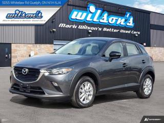 Check out this certified 2021 Mazda CX-3 GS AWD, Leather/Suede, Heated Seats, Radar Cruise, CarPlay + Android, Bluetooth, Rear Camera, Alloy . Its Automatic transmission and 2.0 L engine will keep you going. This Mazda CX-3 features the following options: Reverse Camera, Radar Cruise, Leather Trim, Air Conditioning, Bluetooth, Heated Seats, Tilt Steering Wheel, Steering Radio Controls, Power Windows, and Power Locks. Test drive this vehicle at Mark Wilsons Better Used Cars, 5055 Whitelaw Road, Guelph, ON N1H 6J4.60+ years of World Class Service!650+ Live Market Priced VEHICLES! ONE MASSIVE LOCATION!No unethical Penalties or tricks for paying cash!Free Local Delivery Available!FINANCING! - Better than bank rates! 6 Months No Payments available on approved credit OAC. Zero Down Available. We have expert licensed credit specialists to secure the best possible rate for you and keep you on budget ! We are your financing broker, let us do all the leg work on your behalf! Click the RED Apply for Financing button to the right to get started or drop in today!BAD CREDIT APPROVED HERE! - You dont need perfect credit to get a vehicle loan at Mark Wilsons Better Used Cars! We have a dedicated licensed team of credit rebuilding experts on hand to help you get the car of your dreams!WE LOVE TRADE-INS! - Top dollar trade-in values!SELL us your car even if you dont buy ours! HISTORY: Free Carfax report included.Certification included! No shady fees for safety!EXTENDED WARRANTY: Available30 DAY WARRANTY INCLUDED: 30 Days, or 3,000 km (mechanical items only). No Claim Limit (abuse not covered)5 Day Exchange Privilege! *(Some conditions apply)CASH PRICES SHOWN: Excluding HST and Licensing Fees.2019 - 2024 vehicles may be daily rentals. Please inquire with your Salesperson.