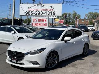 Used 2018 Mazda MAZDA3 GT PEARL WHITE / Sunroof / Leather / Push Start / Blind Spot for sale in Mississauga, ON