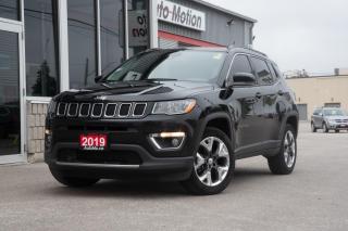 <p>Our stylish 2019 Jeep Compass Limited 4WD in Diamond Black Crystal Pearl is ready to help you get more living out of your life! Powered by a 2.4 Litre 4 Cylinder that generates 180hp paired with an advanced 9 Speed Automatic transmission for adventure-friendly performance. This Four Wheel Drive SUV also boasts Selec-Terrain traction management to inspire confidence on or off the road, and it returns approximately 7.8L/100km on the highway. An expressive design is another advantage for our Compass, which wears a modern, sculpted design with quad-beam halogen headlights, fog lamps, heated power mirrors, chrome roof rails, a sunroof, and 18-inch alloy wheels. Our Limited cabin lets you stay comfortable even when roughing it thanks to leather heated front seats with eight-way power for the driver, a leather heated steering wheel, dual-zone automatic climate control, and a Uconnect infotainment system. You're mobile command post, this setup bundles an 8.4-inch touchscreen, Apple CarPlay®, Android Auto®, Bluetooth®, and a six-speaker sound system. And there's plenty of cargo space for getting groceries or going on road trips. You're well protected on any journey with Jeep safety features such as a backup camera, hill-start assist, ABS, all-speed traction control, and even trailer-sway assistance to help with hauling. Our Compass Limited always points to better driving! Save this Page and Call for Availability. We Know You Will Enjoy Your Test Drive Towards Ownership! Errors and omissions excepted Good Credit, Bad Credit, No Credit - All credit applications are 100% processed! Let us help you get your credit started or rebuilt with our experienced team of professionals. Good credit? Let us source the best rates and loan that suits you. Same day approval! No waiting! Experience the difference at Chatham's award winning Pre-Owned dealership 3 years running! All vehicles are sold certified and e-tested, unless otherwise stated. Helping people get behind the wheel since 1999! If we don't have the vehicle you are looking for, let us find it! All cars serviced through our onsite facility. Servicing all makes and models. We are proud to serve southwestern Ontario with quality vehicles for over 16 years! Can't make it in? No problem! Take advantage of our NO FEE delivery service! Chatham-Kent, Sarnia, London, Windsor, Essex, Leamington, Belle River, LaSalle, Tecumseh, Kitchener, Cambridge, waterloo, Hamilton, Oakville, Toronto and the GTA.</p>