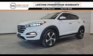** ACCIDENT FREE | LIFETIME POWERTRAIN WARRANTY INCLUDED ** 2018 Hyundai Tucson Ultimate 1.6L Turbo AWD ** POWER PANORAMIC MOONROOF | BLIND SPOT MONITORING SYSTEM | HEATED STEERING WHEEL | DUAL ZONE CLIMATE CONTROL | REVERSE CAMERA | PUSH BUTTON START | REMOTE KEYLESS ENTRY | COLLISION WARNING SYSTEM | ADAPTIVE CRUISE CONTROL | AUTOMATIC HEAD LIGHTS | FOG LAMPS | ALLOY WHEELS | TOUCHSCREEN NAVIGATION

Welcome to West Coast Auto & RV - Proudly offering one of Winnipegs Largest selections of Pre-Owned vehicles and winner of AutoTraders Best Priced Dealer Award 4 consecutive years in 2020 | 2021 | 2022 and 2023! All Pre-Owned vehicles are completely safety-certified, come with a free Carfax history report and are also backed by a 3-Month Warranty at no charge!

This vehicle is eligible for extended warranty programs, competitive financing, and can be purchased from anywhere across Canada. Looking to trade a vehicle? Contact a Sales Associate today to complete a complimentary appraisal either in store or from the comfort of your own home!

Check out our 4.8 Star Rating on Google and discover why more customers are choosing to shop with West Coast Auto & RV. Call us or Text us at (204) 831 5005 today to book your test drive today! 

DP#0038