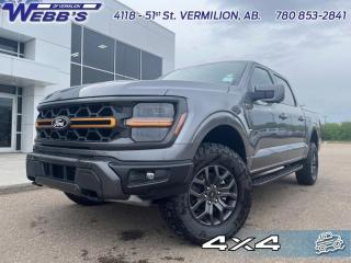 <b>Leather Seats, Wireless Charging, Premium Audio, 18 inch Aluminum Wheels, Tow Package!</b><br> <br> <br> <br>  From powerful engines to smart tech, theres an F-150 to fit all aspects of your life. <br> <br>Just as you mould, strengthen and adapt to fit your lifestyle, the truck you own should do the same. The Ford F-150 puts productivity, practicality and reliability at the forefront, with a host of convenience and tech features as well as rock-solid build quality, ensuring that all of your day-to-day activities are a breeze. Theres one for the working warrior, the long hauler and the fanatic. No matter who you are and what you do with your truck, F-150 doesnt miss.<br> <br> This carbonized grey metallic Crew Cab 4X4 pickup   has a 10 speed automatic transmission and is powered by a  400HP 3.5L V6 Cylinder Engine.<br> <br> Our F-150s trim level is Tremor. Upgrading to this Ford F-150 Tremor is a great choice as it comes loaded with exclusive aluminum wheels, a performance off-road suspension, a dual stainless steel exhaust with black tip, front fog lights, remote keyless entry and remote engine start, Ford Co-Pilot360 that features lane keep assist, pre-collision assist and automatic emergency braking. Enhanced features include body colored exterior accents, SYNC 4 with enhanced voice recognition, Apple CarPlay and Android Auto, FordPass Connect 4G LTE, steering wheel mounted cruise control, a powerful audio system, trailer hitch and sway control, cargo box lights, power door locks and a rear view camera to help when backing out of a tight spot. This vehicle has been upgraded with the following features: Leather Seats, Wireless Charging, Premium Audio, 18 Inch Aluminum Wheels, Tow Package. <br><br> View the original window sticker for this vehicle with this url <b><a href=http://www.windowsticker.forddirect.com/windowsticker.pdf?vin=1FTFW4L81RFA77665 target=_blank>http://www.windowsticker.forddirect.com/windowsticker.pdf?vin=1FTFW4L81RFA77665</a></b>.<br> <br>To apply right now for financing use this link : <a href=https://www.webbsford.com/financing/ target=_blank>https://www.webbsford.com/financing/</a><br><br> <br/>    2.99% financing for 84 months. <br> Buy this vehicle now for the lowest bi-weekly payment of <b>$582.85</b> with $0 down for 84 months @ 2.99% APR O.A.C. ( taxes included, $149 documentation fee   / Total cost of borrowing $10415   ).  Incentives expire 2024-07-02.  See dealer for details. <br> <br>Webbs Ford is located at 4118 - 51st Street in beautiful Vermilion, AB. <br/>We offer superior sales and service for our valued customers and are committed to serving our friends and clients with the best services possible. If you are looking to set up a test drive in one of our new Fords or looking to inquire about financing options, please call (780) 853-2841 and speak to one of our professional staff members today.   Vehicle pricing offer shown expire 2024-06-30.  o~o  Vehicle pricing offer shown expire 2024-06-30.