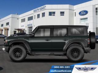 <b>Leather Seats, 360-Degree Camera, Wireless Charging, Heated Steering Wheel, Adaptive Cruise Control!</b><br> <br>   Carrying on the legendary legacy, this 2024 Ford Bronco defies all odds to take you on the best of adventures off-road. <br> <br>With a nostalgia-inducing design along with remarkable on-road driving manners with supreme off-road capability, this 2024 Ford Bronco is indeed a jack of all trades and masters every one of them. Durable build materials and functional engineering coupled with modern day infotainment and driver assistive features ensure that this iconic vehicle takes on whatever you can throw at it. Want an SUV that can genuinely do it all and look good while at it? Look no further than this 2024 Ford Bronco!<br> <br> This shadow black SUV  has a 10 speed automatic transmission and is powered by a  418HP 3.0L V6 Cylinder Engine.<br> <br> Our Broncos trim level is Raptor. Sitting atop the Bronco line-up, this aggressive and imposing Bronco Raptor is kitted with an upgraded powertrain for incredible performance, and comes standard with 6 skid plates for undercarriage protection, front active anti-roll bars, FOX racing shock absorbers, massive and capable 37-inch tires, splash guards and side steps, and a comprehensive 360-camera system. This rugged off-roader also treats you to amazing comfort and connectivity features that include heated front seats, remote engine start, dual-zone climate control, front and rear cupholders, and an upgraded infotainment system with Apple CarPlay, Android Auto, SiriusXM and inbuilt navigation, to get you back home from your off-road adventures. Road safety is assured thanks to a suite of systems including blind spot detection, pre-collision assist with pedestrian detection and cross-traffic alert, lane keeping assist with lane departure warning, rear parking sensors, and driver monitoring alert. Additional features include proximity keyless entry with push button start, trail control, trail turn assist, and so much more. This vehicle has been upgraded with the following features: Leather Seats, 360-degree Camera, Wireless Charging, Heated Steering Wheel, Adaptive Cruise Control, Black Fender Flares. <br><br> View the original window sticker for this vehicle with this url <b><a href=http://www.windowsticker.forddirect.com/windowsticker.pdf?vin=1FMEE0RR4RLA74537 target=_blank>http://www.windowsticker.forddirect.com/windowsticker.pdf?vin=1FMEE0RR4RLA74537</a></b>.<br> <br>To apply right now for financing use this link : <a href=https://www.southcoastford.com/financing/ target=_blank>https://www.southcoastford.com/financing/</a><br><br> <br/> See dealer for details. <br> <br>Call South Coast Ford Sales or come visit us in person. Were convenient to Sechelt, BC and located at 5606 Wharf Avenue. and look forward to helping you with your automotive needs. <br><br> Come by and check out our fleet of 20+ used cars and trucks and 110+ new cars and trucks for sale in Sechelt.  o~o