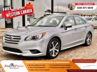 2017 SUBARU LEGACY SEDAN for Sale in Saskatoon, SK 2017 Subaru Legacy 2.5i Limited 106,815 KM 4S3BNCN62H3069436 <br/> Welcome to North Point Auto Sales, your trusted destination for high-quality vehicles and exceptional service. Explore the 2017 Subaru Legacy, a sedan that perfectly blends performance, safety, and comfort. <br/> <br/>  <br/> Key Features: <br/> - **Symmetrical All-Wheel Drive**: Experience superior traction and control in all weather conditions with Subarus renowned AWD system. <br/> - **Efficient Performance**: Powered by a fuel-efficient BOXER engine, the Legacy offers a smooth and responsive driving experience. <br/> - **Advanced Technology**: Stay connected with the Subaru Starlink infotainment system, featuring a touchscreen display, Apple CarPlay, Android Auto, and Bluetooth connectivity. <br/> - **Safety First**: Drive with confidence thanks to the Legacys advanced safety features, including EyeSight Driver Assist Technology, adaptive cruise control, and lane departure warning. <br/> - **Comfortable Interior**: Enjoy a spacious cabin with premium materials, ample legroom, and a host of convenient features designed for your comfort. <br/> <br/>  <br/> At North Point Auto Sales, we understand that financing is a crucial part of purchasing a vehicle. Thats why we offer: <br/> <br/>  <br/> In-House Financing**: Our dedicated finance team is here to assist you in securing hassle-free financing options tailored to your needs. <br/> <br/>  <br/> Customized Financing Solutions**: Whether you have excellent credit, poor credit, or no credit history, well work with you to find a financing plan that fits your budget and lifestyle. <br/> <br/>  <br/> New to Canada Program**: As part of our commitment to serving the community, we proudly offer special financing programs for newcomers to Canada, making vehicle ownership more accessible. <br/> <br/>  <br/> Free Delivery Across Western Canada**: Enjoy the convenience of having your 2017 Subaru Legacy delivered directly to your doorstep, free of charge, anywhere in Western Canada. <br/> <br/>  <br/> Experience the perfect combination of quality, affordability, and convenience at North Point Auto Sales. Visit us today to test drive the 2017 Subaru Legacy and discover why were your preferred choice for exceptional vehicles and customer service. <br/> <br/>  <br/> #NorthPointAutoSales #SubaruLegacy #AWDSedan #InHouseFinancing #CustomizedOptions #NewToCanada #FreeDelivery #WesternCanada #QualityVehicles #ExceptionalService <br/> <br/>  <br/> Our Lending Partners - https://www.northpointautosales.ca/finance-department/ <br/> <br/>  <br/>  PRE-OWNED VEHICLE EXTENDED WARRANTY & INSURANCE <br/>  <br/> At North Point Auto Sales in Saskatoon, we provide comprehensive pre-owned vehicle extended warranty coverage to ensure your peace of mind. Powered by SAL Warranty, our services include protection against mechanical breakdowns and extended manufacturer warranty coverage, including bumper-to-bumper. We also offer Guaranteed Auto Protection (GAP Insurance) and Credit Insurance (CAP Insurance). Learn more about our services at IA SAL https://iadealerservices.ca/insurance-and-warranty. <br/> Our services include: <br/> Creditor Group Insurance <br/> Extended Warranty <br/> Replacement Insurance and Warranty <br/> Appearance Protection <br/> Traceable Theft Deterrent <br/> Guaranteed Asset Protection <br/> Original Equipment Manufacturer (OEM) Programs <br/> Choose North Point Auto Sales for reliable pre-owned vehicle warranties and protection plans in Saskatoon. We ensure you drive with confidence, knowing your investment is secure. <br/> <br/>  <br/>  STOCK # PP2497 <br/> Looking for a used car Financing in Saskatoon?    GET PRE APPROVED ONLINE TODAY!   <br/> ****** IN HOUSE FINANCING AVAILABLE ******* <br/> Over 25 lending partners on site <br/> In House Financing https://creditmaxx.ca/ <br/> Free Delivery anywhere in Western Canada <br/> Full Vehicle History Disclosure <br/> Dealer Exclusive Financing Incentives(O.A.C) <br/> We Take anything on Trade  Powersports , Boats, RV. <br/> This vehicle qualifies for Special Low % Financing <br/> NORTH POINT AUTO SALES in Saskatoon. <br/> Call or Text Fernando (639) 471-1839 (General Manager) <br/>             <br/>            www.northpointautosales.ca  <br/> *Conditions Apply. Contact Dealer for Details.  <br/> Looking for the best selection of quality used cars in Saskatoon? Look no further than North Point Auto Sales! Our extensive inventory features a diverse range of meticulously inspected vehicles, ensuring you get the reliable and safe ride you deserve. At North Point, we believe in transparent and fair pricing. Our competitive prices reflect the true value of our vehicles, giving you peace of mind that youre making a smart investment. What sets us apart is our dedicated team of automotive experts. With years of experience, theyre passionate about helping you find the perfect vehicle that fits your lifestyle and budget. Plus, we work with a network of trusted lenders to provide you with flexible financing options. We take pride in our commitment to customer satisfaction. Our service doesnt end after the sale. Were here to support you with any questions or concerns, ensuring you have a seamless ownership experience. Located right here in Saskatoon, we understand the unique needs of the local community. Our deep knowledge of the market allows us to provide you with the best possible service. Visit us today at 102 Apex Street, Saskatoon, SK and experience the North Point Auto Sales difference for yourself. Drive away in a vehicle youll love, knowing you made the right choice with North Point! <br/>