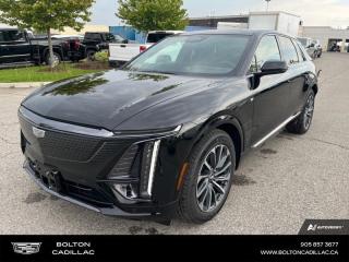 <b>Sunroof, Trailer Hitch,  Trailer Hitch!</b><br> <br> <br> <br>Luxury Tax is not included in the MSRP of all applicable vehicles.<br> <br>  Quintessential Cadillac refinement with impressive drving range makes this 2024 Lyriq a compelling EV choice. <br> <br>Delivering next level technology, this Cadillac Lyriq pushes the boundaries of what is possible for a fast charging EV crossover vehicle. With an advanced 33 inch LED display and a driver focused cockpit, its easy to immerse yourself into the pure driving experience. On the exterior, its sharp line and aggressive design adds dimensional texture for dramatic depth and a sleek new approach from the Cadillac brand.<br> <br> This stellar black metallic  SUV  has an automatic transmission.<br> <br> Our LYRIQs trim level is Sport. This LYRIQ with the Sport trim features upgraded diamond-cut wheels, a rear illuminated spoiler and a unique front grille, along with HD Surround Vision camera system, adaptive LED headlamps with choreography, a heated steering wheel, adaptive cruise control, and Digital Key smartphone vehicle entry. Additional features include an expansive fixed glass roof with a power sunshade, Inteluxe synthetic leather upholstery, heated front seats with power adjustment and lumbar support, memory settings for the drivers seat, outside mirrors and steering wheel, wireless mobile device charging, dual-zone climate control, and an expansive 33-inch infotainment/drivers display with wireless Apple CarPlay and Android Auto, 5G communications capability, Google automotive services, and SiriusXM satellite radio. Safety features include enhanced automatic parking assist, front and rear park assist, lane keeping assist with lane departure warning, front pedestrian braking with bicyclist detection, blind zone steering assist, Teen Driver, and forward collision alert. This vehicle has been upgraded with the following features: Sunroof, Trailer Hitch,  Trailer Hitch. <br><br> <br>To apply right now for financing use this link : <a href=http://www.boltongm.ca/?https://CreditOnline.dealertrack.ca/Web/Default.aspx?Token=44d8010f-7908-4762-ad47-0d0b7de44fa8&Lang=en target=_blank>http://www.boltongm.ca/?https://CreditOnline.dealertrack.ca/Web/Default.aspx?Token=44d8010f-7908-4762-ad47-0d0b7de44fa8&Lang=en</a><br><br> <br/> See dealer for details. <br> <br>At Bolton Motor Products, we offer new and pre-enjoyed luxury Cadillacs in Bolton. Our sales staff will help you find that new or used car you have been searching for in the Bolton, Brampton, Nobleton, Kleinburg, Vaughan, & Maple area. o~o