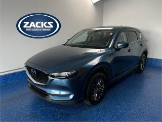New Price! Recent Arrival! 2020 Mazda CX-5 GS GS | Zacks Certified Certified. 6-Speed Automatic AWD Eternal Blue Mica I4<br>Odometer is 43704 kilometers below market average!<br><br>Advanced Keyless Entry, Apple CarPlay/Android Auto, Automatic Dual-Zone Climate Control, Comfort Package, Exterior Parking Camera Rear, Heated Front Seats, Heated steering wheel, Leather Shift Knob, Leatherette Upholstery, Package CM00 w/Comfort Package, Power driver seat, Power Liftgate, Power windows, Power-Operated Glass Moonroof w/Interior Sunshade, Radio: AM/FM/HD w/6 Speakers, Rain sensing wipers, Rear Passenger Vents, Remote keyless entry, Turn signal indicator mirrors, Wheels: 17 Alloy Dark Grey High Lustre Met Finish.<br><br>Certification Program Details: Fully Reconditioned | Fresh 2 Yr MVI | 30 day warranty* | 110 point inspection | Full tank of fuel | Krown rustproofed | Flexible financing options | Professionally detailed<br><br>This vehicle is Zacks Certified! Youre approved! We work with you. Together well find a solution that makes sense for your individual situation. Please visit us or call 902 843-3900 to learn about our great selection.<br>Awards:<br>  * JD Power Canada Automotive Performance, Execution and Layout (APEAL) Study Reviews:<br>  * The Mazda CX-5 is highly rated for looking and feeling more expensive than it is. Since its introduction, this model has been sought-after by shoppers looking for an up-level crossover driving experience without the up-level price tag. On all elements of styling, handling, and dynamics, owners seem to be impressed. Source: autoTRADER.ca<br><br>With 22 lenders available Zacks Auto Sales can offer our customers with the lowest available interest rate. Thank you for taking the time to check out our selection!
