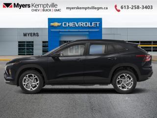 <b>Adaptive Cruise Control,  Blind Spot Detection,  Heated Steering Wheel,  Remote Start,  Heated Seats!</b><br> <br> <br> <br>At Myers, we believe in giving our customers the power of choice. When you choose to shop with a Myers Auto Group dealership, you dont just have access to one inventory, youve got the purchasing power of an entire auto group behind you!<br> <br>  This 2025 Chevy Trax is an exceptionally brilliant crossover, with even more standard features and tech than its competitors. <br> <br>The ever-popular Chevy Trax sports exciting looks with even more interior space and enhanced safety features. Compact proportions with an efficient powertrain make this crossover the ideal urban companion. Step this way to experience what prime urban commuting is with this 2025 Trax.<br> <br> This mosaic black metallic SUV  has an automatic transmission and is powered by a  137HP 1.2L 3 Cylinder Engine.<br> <br> Our Traxs trim level is 2RS. This Trax 2RS features the Driver Confidence Package with rear cross traffic alert, blind spot detection and adaptive cruise control, with the LS Convenience Package, that includes a heated steering wheel, heated side mirrors and remote engine start, along with great standard features such as heated front seats, cruise control, 60/40 split-folding rear seats, air conditioning, and an upgraded 11-inch infotainment screen with wireless Apple CarPlay and Android Auto, wi-fi hotspot capability, active noise cancellation, and SiriusXM streaming radio. Safety features also include front pedestrian braking, forward collision alert, lane keeping assist with lane departure warning, IntelliBeam, and a rearview camera. This vehicle has been upgraded with the following features: Adaptive Cruise Control,  Blind Spot Detection,  Heated Steering Wheel,  Remote Start,  Heated Seats,  Apple Carplay,  Android Auto. <br><br> <br>To apply right now for financing use this link : <a href=https://www.myerskemptvillegm.ca/finance/ target=_blank>https://www.myerskemptvillegm.ca/finance/</a><br><br> <br/> See dealer for details. <br> <br>Your journey to better driving experiences begins in our inventory, where youll find a stunning selection of brand-new Chevrolet, Buick, and GMC models. If youre looking to get additional luxuries at a wallet-friendly price, dont just pick pre-owned -- choose from our selection of over 300 Myers Approved used vehicles! Our incredible sales team will match you with the car, truck, or SUV thats got everything youre looking for, and much more. o~o