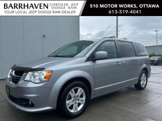 Just IN... 2018 Dodge Grand Caravan Crew Plus. Some of the Many Feature Options included in the Trim Package are 3.6L Pentastar VVT V6 engine, 6speed automatic transmission, Aluminum Wheels, Leatherfaced bucket seats with perforated inserts, Power liftgate, Power Sliding Doors, 6.5inch touchscreen, Garmin navigation system, Secondrow overhead DVD console, ParkView Rear BackUp Camera, BlindSpot Monitoring & Rear CrossPath Detection, ParkSense Rear Park Assist System, Handsfree communication with Bluetooth streaming, SiriusXM satellite radio, Remote USB, Heated steering wheel, Front heated seats, Keyless entry with Remote Engine Start, Secondrow window shades, Universal garage door opener, Power driver and front passenger seats, Power windows with front onetouch down, Secondrow power windows, Thirdrow power quartervented windows & More. The Caravan includes a Clean Car-Proof Report Free of any Insurance or Collison Claims. The Caravan has undergone a Complete Detail Cleaning and is all ready for YOU. Nobody deals like Barrhaven Jeep Dodge Ram, come and see us today and we will show you why!!