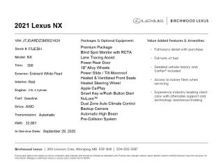 Used 2021 Lexus NX 300 Premium | AWD | Low KM's! for sale in Winnipeg, MB