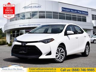 Rear View Camera,  Bluetooth,  Adaptive Cruise Control,  Collision Warning,  Power Windows!
 
    A good combination of great mileage, excellent power delivery and premium safety options make the 2018 Toyota Corolla what it really is. A peoples favorite. This  2018 Toyota Corolla is fresh on our lot in Abbotsford. 
 
Eleven generations make the Corolla a brand that is know for its quality and reliability. This 2018 Toyota Corolla with its sharp styling and powerful 4 cylinder engine is a great value considering it will keep rolling for miles and miles without letting you down. Loaded with premium safety features, this compact sedan is definitely a right choice for a small yet comfortable family car. This  sedan has 120,256 kms. Its  nice in colour  . It has a cvt transmission and is powered by a  132HP 1.8L 4 Cylinder Engine.  
 
 Our Corollas trim level is CE. The car that outsells in its class worldwide, the 2018 Toyota Corolla CE follows its manufacturers tradition in reliability and quality build year after year. Options include 6.1 inch display, 6 speaker stereo, USB and Bluetooth capability, voice activation technology, power windows front and rear, power door locks, rear view back up camera, illuminated entry, dynamic radar cruise control, remote trunk release, engine immobilizer, lane departure alert, pre collision system with pedestrian detection, power adjustable heated mirrors and more.  This vehicle has been upgraded with the following features: Rear View Camera,  Bluetooth,  Adaptive Cruise Control,  Collision Warning,  Power Windows,  Power Doors. 
 
To apply right now for financing use this link : https://www.fraservalleypreowned.ca/abbotsford-car-loan-application-british-columbia
 
 

| Our Quality Guarantee: We maintain the highest standard of quality that is required for a Pre-Owned Dealership to operate in an Auto Mall. We provide an independent 360-degree inspection report through licensed 3rd Party mechanic shops. Thus, our customers can rest assured each vehicle will be a reliable, and responsible purchase.  |  Purchase Disclaimer: Your selected vehicle may have a differing finance and cash prices. When viewing our vehicles on third party  marketplaces, please click over to our website to verify the correct price for the vehicle. The Sale Price on third party websites will always reflect the Finance Price of our vehicles. If you are making a Cash Purchase, please refer to our website for the Cash Price of the vehicle.  | All prices are subject to and do not include, a $995 Finance Fee, and a $695 Document Fee.   These fees as well as taxes, are included in all listed listed payment quotes. Please speak with Dealer for full details and exact numbers.  o~o