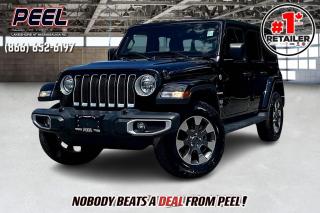 2018 Jeep Wrangler 4-Door Sahara 4X4 | 3.6L V6 | Heated Seats | Dual-top Group | Heated Steering Wheel | Remote Start | Alpine Premium Audio System | Uconnect 4C 8.4" Touchscreen w/ Navigation | Apple CarPlay & Android Auto | Auto Dimming Rearview Mirror | Side Steps 

One Owner Clean Carfax

Introducing the 2018 Jeep Wrangler 4-Door Sahara 4X4, the ultimate blend of rugged capability and modern comfort. Powered by a 3.6L V6 engine, this iconic off-roader is equipped with the Dual-Top Group, offering both hard and soft top options for versatility in any weather. Enjoy heated seats and a heated steering wheel for those chilly adventures, and the convenience of remote start. Stay connected with the Uconnect 4C system featuring an 8.4" touchscreen, navigation, Apple CarPlay, and Android Auto. The Alpine Premium Audio System delivers exceptional sound quality, while the auto-dimming rearview mirror and side steps add to the convenience and functionality. With a one-owner clean Carfax, this well-maintained Wrangler Sahara is ready for its next journey.
______________________________________________________

Engage & Explore with Peel Chrysler: Whether youre inquiring about our latest offers or seeking guidance, 1-866-652-6197 connects you directly. Dive deeper online or connect with our team to navigate your automotive journey seamlessly.

WE TAKE ALL TRADES & CREDIT. WE SHIP ANYWHERE IN CANADA! OUR TEAM IS READY TO SERVE YOU 7 DAYS! COME SEE WHY NOBODY BEATS A DEAL FROM PEEL! Your Source for ALL make and models used cars and trucks
______________________________________________________

*FREE CarFax (click the link above to check it out at no cost to you!)*

*FULLY CERTIFIED! (Have you seen some of these other dealers stating in their advertisements that certification is an additional fee? NOT HERE! Our certification is already included in our low sale prices to save you more!)

______________________________________________________

Peel Chrysler  A Trusted Destination: Based in Port Credit, Ontario, we proudly serve customers from all corners of Ontario and Canada including Toronto, Oakville, North York, Richmond Hill, Ajax, Hamilton, Niagara Falls, Brampton, Thornhill, Scarborough, Vaughan, London, Windsor, Cambridge, Kitchener, Waterloo, Brantford, Sarnia, Pickering, Huntsville, Milton, Woodbridge, Maple, Aurora, Newmarket, Orangeville, Georgetown, Stouffville, Markham, North Bay, Sudbury, Barrie, Sault Ste. Marie, Parry Sound, Bracebridge, Gravenhurst, Oshawa, Ajax, Kingston, Innisfil and surrounding areas. On our website www.peelchrysler.com, you will find a vast selection of new vehicles including the new and used Ram 1500, 2500 and 3500. Chrysler Grand Caravan, Chrysler Pacifica, Jeep Cherokee, Wrangler and more. All vehicles are priced to sell. We deliver throughout Canada. website or call us 1-866-652-6197. 

Your Journey, Our Commitment: Beyond the transaction, Peel Chrysler prioritizes your satisfaction. While many of our pre-owned vehicles come equipped with two keys, variations might occur based on trade-ins. Regardless, our commitment to quality and service remains steadfast. Experience unmatched convenience with our nationwide delivery options. All advertised prices are for cash sale only. Optional Finance and Lease terms are available. A Loan Processing Fee of $499 may apply to facilitate selected Finance or Lease options. If opting to trade an encumbered vehicle towards a purchase and require Peel Chrysler to facilitate a lien payout on your behalf, a Lien Payout Fee of $299 may apply. Contact us for details. Peel Chrysler Pre-Owned Vehicles come standard with only one key.