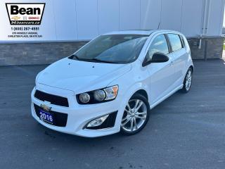 Used 2016 Chevrolet Sonic RS Manual 1.4L 4 CYL WITH REMOTE ENTRY, HEATED SEATS, SUNROOF, CRUISE CONTROL, REAR VIEW CAMERA, 6 SPEED MANUAL for sale in Carleton Place, ON