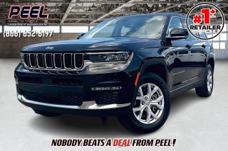 2022 Jeep grand Cherokee L Limited | 3.6L V6 | Diamond Black Crystal Pearl | 6 Passenger | Heated Leather Seats | Uconnect 8.4" Touchscreen Display | Apple CarPlay & Android Auto | Heated Steering Wheel | Remote Start | Adaptive Cruise Control | Active Lane Management System | Forward Collision Warning | Blind Spot Monitoring | Pedestrian/Cyclist Emergency Braking | Driver Memory Seat | Dual-zone Climate | Power Tailgate | Second-row Heated Seats

Clean Carfax | HAND SELECTED FORMER DAILY RENTAL

Experience the perfect blend of luxury and capability with this 2022 Jeep Grand Cherokee L Limited. Dressed in a striking Diamond Black Crystal Pearl, this SUV is powered by a robust 3.6L V6 engine and designed to accommodate six passengers in comfort and style. The heated leather seats, including second-row heated seats, and a heated steering wheel ensure a cozy ride for all. Stay connected and entertained with the Uconnect 8.4" touchscreen display featuring Apple CarPlay and Android Auto. Convenience and safety are top priorities with remote start, adaptive cruise control, forward collision warning, blind spot monitoring, and pedestrian/cyclist emergency braking. Additional features include a driver memory seat, dual-zone climate control, and a power tailgate. With a clean Carfax and hand-selected from a former daily rental fleet, this Grand Cherokee L Limited is a reliable and luxurious choice for your next adventure.
______________________________________________________

Engage & Explore with Peel Chrysler: Whether youre inquiring about our latest offers or seeking guidance, 1-866-652-6197 connects you directly. Dive deeper online or connect with our team to navigate your automotive journey seamlessly.

WE TAKE ALL TRADES & CREDIT. WE SHIP ANYWHERE IN CANADA! OUR TEAM IS READY TO SERVE YOU 7 DAYS! COME SEE WHY NOBODY BEATS A DEAL FROM PEEL! Your Source for ALL make and models used cars and trucks
______________________________________________________

*FREE CarFax (click the link above to check it out at no cost to you!)*

*FULLY CERTIFIED! (Have you seen some of these other dealers stating in their advertisements that certification is an additional fee? NOT HERE! Our certification is already included in our low sale prices to save you more!)

______________________________________________________

Peel Chrysler  A Trusted Destination: Based in Port Credit, Ontario, we proudly serve customers from all corners of Ontario and Canada including Toronto, Oakville, North York, Richmond Hill, Ajax, Hamilton, Niagara Falls, Brampton, Thornhill, Scarborough, Vaughan, London, Windsor, Cambridge, Kitchener, Waterloo, Brantford, Sarnia, Pickering, Huntsville, Milton, Woodbridge, Maple, Aurora, Newmarket, Orangeville, Georgetown, Stouffville, Markham, North Bay, Sudbury, Barrie, Sault Ste. Marie, Parry Sound, Bracebridge, Gravenhurst, Oshawa, Ajax, Kingston, Innisfil and surrounding areas. On our website www.peelchrysler.com, you will find a vast selection of new vehicles including the new and used Ram 1500, 2500 and 3500. Chrysler Grand Caravan, Chrysler Pacifica, Jeep Cherokee, Wrangler and more. All vehicles are priced to sell. We deliver throughout Canada. website or call us 1-866-652-6197. 

Your Journey, Our Commitment: Beyond the transaction, Peel Chrysler prioritizes your satisfaction. While many of our pre-owned vehicles come equipped with two keys, variations might occur based on trade-ins. Regardless, our commitment to quality and service remains steadfast. Experience unmatched convenience with our nationwide delivery options. All advertised prices are for cash sale only. Optional Finance and Lease terms are available. A Loan Processing Fee of $499 may apply to facilitate selected Finance or Lease options. If opting to trade an encumbered vehicle towards a purchase and require Peel Chrysler to facilitate a lien payout on your behalf, a Lien Payout Fee of $299 may apply. Contact us for details. Peel Chrysler Pre-Owned Vehicles come standard with only one key.