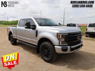 <b>Tremor, Lariat Ultimate Package, Navigation, Diesel Engine, Heated Seats!</b><br> <br> Check out our great inventory of pre-owned vehicles at Novlan Brothers!<br> <br> Hurry on this one! Marked down from $91800 - you save $2000.   This Ford F-350 boasts a quiet cabin, a compliant ride, and incredible capability. This  2022 Ford F-350 Super Duty is fresh on our lot in Paradise Hill. <br> <br>The most capable truck for work or play, this heavy-duty Ford F-350 never stops moving forward and gives you the power you need, the features you want, and the style you crave! With high-strength, military-grade aluminum construction, this F-350 Super Duty cuts the weight without sacrificing toughness. The interior design is first class, with simple to read text, easy to push buttons and plenty of outward visibility. This truck is strong, extremely comfortable and ready for anything. This  sought after diesel Crew Cab 4X4 pickup  has 55,442 kms. Its  iconic silver metallic in colour  . It has a 10 speed automatic transmission and is powered by a  475HP 6.7L 8 Cylinder Engine.  This unit has some remaining factory warranty for added peace of mind. <br> <br> Our F-350 Super Dutys trim level is Lariat. Stepping up to this premium Ford F-350 Lariat is an excellent decision as it comes loaded with unique aluminum wheels, heated and cooled leather seats, a premium Bang & Olufsen audio system with SiriusXM radio, chrome exterior accents with a built-in rear bumper step, a Class V trailer hitch and power extendable trailer style mirrors. It also includes a colour touchscreen with SYNC 4, Apple CarPlay and Android Auto, side running boards, power front seats, a digital dash, FordPass Connect 4G LTE with a smart device remote start, a power locking tailgate, Ford Co-Pilot360 with rear parking sensors, blind spot detection, a leather steering wheel, lane departure warning, automatic emergency braking, dual zone climate control, power adjustable pedals and so much more. This vehicle has been upgraded with the following features: Tremor, Lariat Ultimate Package, Navigation, Diesel Engine, Heated Seats, Sunroof, Tremor Black Package. <br> To view the original window sticker for this vehicle view this <a href=http://www.windowsticker.forddirect.com/windowsticker.pdf?vin=1FT8W3BT4NED36125 target=_blank>http://www.windowsticker.forddirect.com/windowsticker.pdf?vin=1FT8W3BT4NED36125</a>. <br/><br> <br>To apply right now for financing use this link : <a href=http://novlanbros.com/credit/ target=_blank>http://novlanbros.com/credit/</a><br><br> <br/><br>The Novlan family is owned and operated by a third generation and committed to the values inherent from our humble beginnings.<br> Come by and check out our fleet of 30+ used cars and trucks and 60+ new cars and trucks for sale in Paradise Hill.  o~o