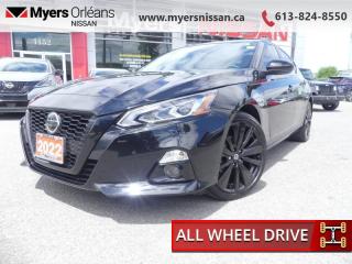 <b>Sunroof,  Aluminum Wheels,  Navigation,  Climate Control,  Heated Seats!</b><br> <br>  Compare at $29869 - Our Price is just $28999! <br> <br>   With smart and intuitive technology, this 2022 Altima offers a refined and exciting driving experience. This  2022 Nissan Altima is fresh on our lot in Orleans. <br> <br>Designed to be impossibly smart, this 2022 Altima is engineered to impress. Incredible style and tech that immediately inspires a confident feeling helps you take control and enjoy driving again. The cabin is a refined environment full of tech that knows your preferences and lets you take control. For a step into what modern sedans can offer, check out this 2022 Altima.This  sedan has 25,343 kms. Its  super black in colour  . It has an automatic transmission and is powered by a  182HP 2.5L 4 Cylinder Engine. <br> <br> Our Altimas trim level is SR Midnight Edition. With blacked out accessories inside and out, plus a cool midnight edition badge, this Midnight Edition Altima strikes an intimidating pose. This trim also adds a moonroof, remote start with intelligent climate control, a heated steering wheel, navigation, dual zone temperature control, fog lights, and paddle shifters. With heated seats for comfort and the Nissan Intelligent key for convenience this Altima offers an elevated experience for everyone. An advanced safety suite including brake assist, collision warning, emergency braking, lane departure warning, blind spot warning, rearview camera, and rear parking sensors helps inspire confidence on every drive. Touchscreen infotainment with Apple CarPlay, Android Auto, and a texting assistant provides technology that knows what you like. This vehicle has been upgraded with the following features: Sunroof,  Aluminum Wheels,  Navigation,  Climate Control,  Heated Seats,  Apple Carplay,  Android Auto. <br> <br/><br>We are proud to regularly serve our clients and ready to help you find the right car that fits your needs, your wants, and your budget.And, of course, were always happy to answer any of your questions.Proudly supporting Ottawa, Orleans, Vanier, Barrhaven, Kanata, Nepean, Stittsville, Carp, Dunrobin, Kemptville, Westboro, Cumberland, Rockland, Embrun , Casselman , Limoges, Crysler and beyond! Call us at (613) 824-8550 or use the Get More Info button for more information. Please see dealer for details. The vehicle may not be exactly as shown. The selling price includes all fees, licensing & taxes are extra. OMVIC licensed.Find out why Myers Orleans Nissan is Ottawas number one rated Nissan dealership for customer satisfaction! We take pride in offering our clients exceptional bilingual customer service throughout our sales, service and parts departments. Located just off highway 174 at the Jean DÀrc exit, in the Orleans Auto Mall, we have a huge selection of Used vehicles and our professional team will help you find the Nissan that fits both your lifestyle and budget. And if we dont have it here, we will find it or you! Visit or call us today.<br>*LIFETIME ENGINE TRANSMISSION WARRANTY NOT AVAILABLE ON VEHICLES WITH KMS EXCEEDING 140,000KM, VEHICLES 8 YEARS & OLDER, OR HIGHLINE BRAND VEHICLE(eg. BMW, INFINITI. CADILLAC, LEXUS...)<br> Come by and check out our fleet of 40+ used cars and trucks and 130+ new cars and trucks for sale in Orleans.  o~o