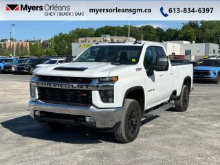 <b>Aluminum Wheels,  Apple CarPlay,  Android Auto,  Remote Keyless Entry,  Touch Screen!</b><br> <br>    This 2023 Silverado HD has strength and reinforcement where its needed without ever compromising efficiency. This  2023 Chevrolet Silverado 2500HD is fresh on our lot in Orleans. <br> <br>Built to be cutting edge from the ground up, this 2023 Silverado HD offers the best and innovative technology from the material used to build it, to the instinctive and fun infotainment, to the loads of assistive technology to make your work day easier. With the ability to help you hook a trailer, stay connected, load the bed, and navigate, this 2023 Silverado will become your favorite coworker in a heartbeat.This  sought after diesel Double Cab 4X4 pickup  has 38,844 kms. Its  white in colour  . It has an automatic transmission and is powered by a  445HP 6.6L 8 Cylinder Engine. <br> <br> Our Silverado 2500HDs trim level is LT. Upgrading to this Silverado 2500HD LT is a great choice as it comes with features like aluminum wheels, a larger 8 inch touchscreen with Chevrolet MyLink, Bluetooth streaming audio, Apple CarPlay and Android Auto, a heavy-duty locking rear differential, remote keyless entry and an EZ-Lift tailgate. Additional features also include cruise control, steering wheel audio controls, 4G LTE hotspot capability, a rear vision camera, teen driver technology, SiriusXM radio, power windows and much more. This vehicle has been upgraded with the following features: Aluminum Wheels,  Apple Carplay,  Android Auto,  Remote Keyless Entry,  Touch Screen,  Ez-lift Tailgate,  Cruise Control. <br> <br>To apply right now for financing use this link : <a href=https://www.myersorleansgm.ca/FinancePreQualForm target=_blank>https://www.myersorleansgm.ca/FinancePreQualForm</a><br><br> <br/><br> Buy this vehicle now for the lowest bi-weekly payment of <b>$466.55</b> with $0 down for 96 months @ 9.99% APR O.A.C. ( Plus applicable taxes -  Plus applicable fees   ).  See dealer for details. <br> <br>*MYERS LIFETIME ENGINE AND TRANSMISSION COVERAGE CERTIFICATE NOT AVAILABLE ON VEHICLES WITH KMS EXCEEDING 140,000KM, VEHICLES 8 YEARS & OLDER, OR HIGHLINE BRAND VEHICLE(eg. BMW, INFINITI. CADILLAC, LEXUS...)<br> Come by and check out our fleet of 40+ used cars and trucks and 200+ new cars and trucks for sale in Orleans.  o~o