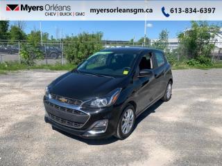 <b>Low Mileage, Aluminum Wheels,  Cruise Control,  Apple CarPlay,  Android Auto,  Remote Keyless Entry!</b><br> <br>    The city moves fast and so do you. Easily maneuver through traffic with your Chevy Spark as your tour guide. This  2019 Chevrolet Spark is fresh on our lot in Orleans. <br> <br>The 2019 Chevrolet Spark is the perfect car for any city commuter. It is agile, fun to drive and perfect for navigating through busy city streets or parking in that great spot that might be too tight a larger SUV. The interior is surprisingly spacious and offers plenty of cargo room plus it comes loaded with some technology to make your drive even better. This low mileage  hatchback has just 8,095 kms. Its  black in colour  . It has an automatic transmission and is powered by a  98HP 1.4L 4 Cylinder Engine.  It may have some remaining factory warranty, please check with dealer for details. <br> <br> Our Sparks trim level is LT. This amazing compact car comes with stylish aluminum wheels, a 7 inch colour touchscreen display featuring Android Auto and Apple CarPlay capability plus it comes with Chevrolet MyLink and SiriusXM radio, a built in rear vision camera and bluetooth streaming audio. Additional features on this upgraded trim include cruise and audio controls on the steering wheel, remote keyless entry, a 60/40 split rear seat, air conditioning and it also comes with Stabilitrak and traction control to keep you safely on the road no matter the weather conditions. This vehicle has been upgraded with the following features: Aluminum Wheels,  Cruise Control,  Apple Carplay,  Android Auto,  Remote Keyless Entry,  Rear View Camera,  Streaming Audio. <br> <br>To apply right now for financing use this link : <a href=https://www.myersorleansgm.ca/FinancePreQualForm target=_blank>https://www.myersorleansgm.ca/FinancePreQualForm</a><br><br> <br/><br> Buy this vehicle now for the lowest bi-weekly payment of <b>$139.48</b> with $0 down for 84 months @ 9.99% APR O.A.C. ( Plus applicable taxes -  Plus applicable fees   ).  See dealer for details. <br> <br>*MYERS LIFETIME ENGINE AND TRANSMISSION COVERAGE CERTIFICATE NOT AVAILABLE ON VEHICLES WITH KMS EXCEEDING 140,000KM, VEHICLES 8 YEARS & OLDER, OR HIGHLINE BRAND VEHICLE(eg. BMW, INFINITI. CADILLAC, LEXUS...)<br> Come by and check out our fleet of 40+ used cars and trucks and 200+ new cars and trucks for sale in Orleans.  o~o