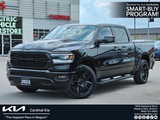 Odometer is 532 kilometers below market average!



4x4, AWD. 4WD, 10 Speakers, 115V Rear Auxiliary Power Outlet, 2nd Row In-Floor Storage Bins, 4 MOPAR Adjustable Cargo Tie-Down Hooks, 4-Wheel Disc Brakes, 98-Litre (21.6-Gallon) Fuel Tank, ABS brakes, Air Conditioning, AM/FM radio: SiriusXM with 360L, Automatic temperature control, Bed Utility Group, Black RAM Grille Badge, Bucket Seats, Class IV Receiver Hitch, Compass, Driver door bin, Front Bucket Seats, Front dual zone A/C, Front fog lights, Front Heated Seats, Front reading lights, Fully automatic headlights, Gloss Black Grille w/Black Surround, Heated front seats, Heated Steering Wheel, Heated steering wheel, Illuminated entry, Leather steering wheel, Low tire pressure warning, Media Hub w/2 USB Charging Ports, MOPAR Deployable Bed Step, Navigation System, Night Edition, Outside temperature display, Overhead console, Park-Sense Front/Rear Park Assist w/Stop, Passenger door bin, Passenger vanity mirror, Pick-Up Box Lighting, Pirelli Brand Tires, Power 8-Way Driver Seat, Power door mirrors, Power driver seat, Power steering, Power windows, Quick Order Package 27L, Rain-Sensing Windshield Wipers, Rear Underseat Compartment Storage, Rear Wheelhouse Liners, Rear window defroster, Rebel Level 1 Equipment Group, Rebel Level 2 Equipment Group, Remote keyless entry, Remote Start System, Security Alarm, Steering wheel mounted audio controls, Tachometer, Telescoping steering wheel, Tilt steering wheel, Trip computer, Turn signal indicator mirrors, Wheels: 22 x 9 Forged Aluminum.



Diamond Black Crystal Pearlcoat 2023 Ram 1500 Sport Ceramic Coated, 4X4, Navi, Frt and Rear Park Sens 4WD 8-Speed Automatic HEMI 5.7L V8 VVT





Family owned and operated more than 20 years, we provide the friendly and courteous service that you deserve. All of the Pre-Owned vehicles we offer for sale go through a , vigorous safety and mechanical inspection and are thoroughly cleaned and detailed so that they are in as close to as new condition as possible. Our DAILY Ontario wide Price Checks against similar inventory make sure we are offering you the best deal possible on any vehicle in our stock. Read our Online Reviews & Check us out on Facebook!***** See all of our New & Pre-Owned Inventory, at http://www.cardinalkia.com/.***** We have satisfied customers from all over Ontario; Niagara Falls, St. Catharines, Welland, Fonthill, Fort Erie, Grimsby, Port Colborne, Beamsville, Hamilton, Smithville, Wainfleet, Stoney Creek, Hamilton Mountain, Burlington, Oakville, Ancaster and Caledonia, Mississauga, South Brampton and Hagersville.***** With easy bank financing and these great values, you can drive home in one of these great Cardinal Kia pre-owned vehicles today.