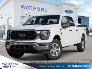 <p>XLT 4WD SUPERCREW 5.5 BOX

ENGINE: 3.5L V6 ECOBOOST
TRANSMISSION: ELECTRONIC 10-SPEED AUTOMATIC
EQUIPMENT GROUP 301A MID
3.31 AXLE RATIO
WHEELS: 20 6-SPOKE MACHINED-ALUMINUM
TIRES: 275/60R20 BSW AT
MONOTONE PAINT APPLICATION
OXFORD WHITE
BLACK W/MEDIUM DARK SLATE CLOTH 40/20/40 FRO
CLASS IV TRAILER HITCH RECEIVER
GVWR: 3198 KG (7050 LB) PAYLOAD PACKAGE
TAILGATE STEP
LED BOX LIGHTING W/ZONE LIGHTING
BOXLINK CARGO MANAGEMENT SYSTEM
REMOTE START SYSTEM
TRAY STYLE FLOOR LINER</p>
<a href=http://www.watfordford.com/new/inventory/Ford-F150-2023-id10631768.html>http://www.watfordford.com/new/inventory/Ford-F150-2023-id10631768.html</a>