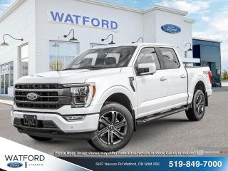 <p>LARIAT 4WD SUPERCREW 5.5 BOX

ENGINE: 2.7L V6 ECOBOOST
TRANSMISSION: ELECTRONIC 10-SPEED AUTOMATIC
EQUIPMENT GROUP 502A HIGH
ELECTRONIC LOCKING W/3.55 AXLE RATIO
WHEELS: 20 CHROME-LIKE PVD
TIRES: 275/60R20 BSW A/T
MONOTONE PAINT APPLICATION
OXFORD WHITE
BLACK LEATHER-TRIMMED BUCKET SEATS
FORD CO-PILOT360 ASSIST 2.0
FX4 OFF-ROAD PACKAGE
SKID PLATES
EXTENDED POWER-DEPLOYABLE RUNNING BOARDS
TRAY STYLE FLOOR LINER (47W)
360 DEGREE CAMERA
CENTRE HIGH-MOUNTED STOP LAMP CHMSL CAMERA RE
INCLINATION/INTRUSION SENSOR REMOVAL</p>
<a href=http://www.watfordford.com/new/inventory/Ford-F150-2023-id10631777.html>http://www.watfordford.com/new/inventory/Ford-F150-2023-id10631777.html</a>