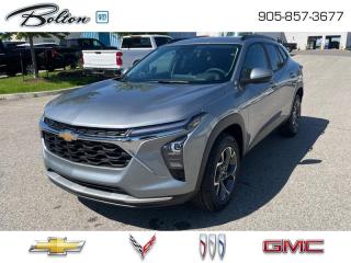 <b>Adaptive Cruise Control,  Blind Spot Detection,  Heated Steering Wheel,  Remote Start,  Heated Seats!</b><br> <br> <br> <br>  With a dazzling redesign, even more room and cutting edge safety tech, this 2025 Chevy is a great crossover choice. <br> <br>The ever-popular Chevy Trax sports exciting looks with even more interior space and enhanced safety features. Compact proportions with an efficient powertrain make this crossover the ideal urban companion. Step this way to experience what prime urban commuting is with this 2025 Trax.<br> <br> This sterling grey  metallic SUV  has an automatic transmission and is powered by a  137HP 1.2L 3 Cylinder Engine.<br> <br> Our Traxs trim level is LT. This Trax 1LT features the Driver Confidence Package with rear cross traffic alert, blind spot detection and adaptive cruise control, with the LS Convenience Package, that includes a heated steering wheel, heated side mirrors and remote engine start, along with great standard features such as heated front seats, cruise control, 60/40 split-folding rear seats, air conditioning, and an upgraded 11-inch infotainment screen with wireless Apple CarPlay and Android Auto, wi-fi hotspot capability, active noise cancellation, and SiriusXM streaming radio. Safety features also include front pedestrian braking, forward collision alert, lane keeping assist with lane departure warning, IntelliBeam, and a rearview camera. This vehicle has been upgraded with the following features: Adaptive Cruise Control,  Blind Spot Detection,  Heated Steering Wheel,  Remote Start,  Heated Seats,  Apple Carplay,  Android Auto. <br><br> <br>To apply right now for financing use this link : <a href=http://www.boltongm.ca/?https://CreditOnline.dealertrack.ca/Web/Default.aspx?Token=44d8010f-7908-4762-ad47-0d0b7de44fa8&Lang=en target=_blank>http://www.boltongm.ca/?https://CreditOnline.dealertrack.ca/Web/Default.aspx?Token=44d8010f-7908-4762-ad47-0d0b7de44fa8&Lang=en</a><br><br> <br/>    5.99% financing for 84 months. <br> Buy this vehicle now for the lowest bi-weekly payment of <b>$179.76</b> with $2967 down for 84 months @ 5.99% APR O.A.C. ( Plus applicable taxes -  Plus applicable fees   ).  Incentives expire 2024-07-02.  See dealer for details. <br> <br>At Bolton Motor Products, we offer new Chevrolet, Cadillac, Buick, GMC cars and trucks in Bolton, along with used cars, trucks and SUVs by top manufacturers. Our sales staff will help you find that new or used car you have been searching for in the Bolton, Brampton, Nobleton, Kleinburg, Vaughan, & Maple area. o~o