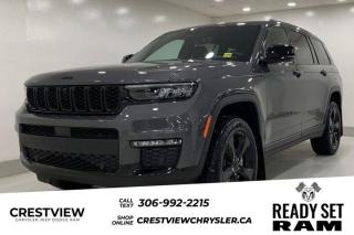 GRAND CHEROKEE L LIMITED 4X4 Check out this vehicles pictures, features, options and specs, and let us know if you have any questions. Helping find the perfect vehicle FOR YOU is our only priority.P.S...Sometimes texting is easier. Text (or call) 306-994-7040 for fast answers at your fingertips!This Jeep Grand Cherokee L boasts a Regular Unleaded V-6 3.6 L/220 engine powering this Automatic transmission. WHEELS: 20 X 8.0 GLOSS BLACK ALUMINUM, TRANSMISSION: 8-SPEED AUTOMATIC, TRAILER TOW PACKAGE.*This Jeep Grand Cherokee L Comes Equipped with These Options *QUICK ORDER PACKAGE 23E LIMITED, BLACK APPEARANCE PACKAGE , LUXURY TECH GROUP II, GLOBAL BLK W/GLOBAL BLK, CAPRI LEATHERETTE SEATS W/PERFORATED INSERTS, ENGINE: 3.6L PENTASTAR VVT V6 W/ESS, DUAL-PANE PANORAMIC SUNROOF, BALTIC GREY METALLIC, 9 AMPLIFIED SPEAKERS W/SUBWOOFER, Voice Activated Dual Zone Front Automatic Air Conditioning, Valet Function.* Visit Us Today *Live a little- stop by Crestview Chrysler (Capital) located at 601 Albert St, Regina, SK S4R2P4 to make this car yours today!