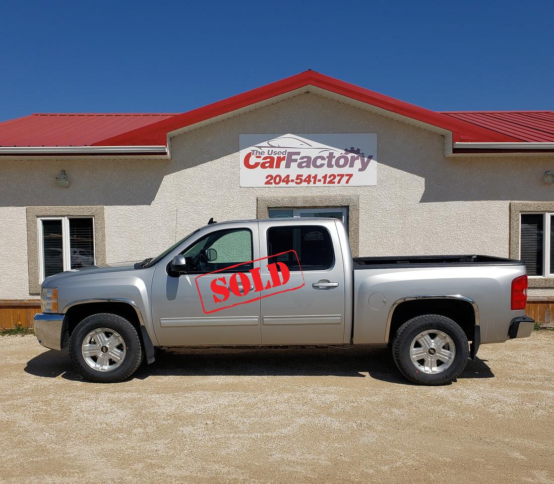 <p> </p><p>2013 Chevrolet Crew Cab 1500 Silverado LT 4X4, 5.3L V-8, Power, Leather Seats, Remote Start, Front Bucket Seats, Z-71 Off-Road Suspension and Z-82 Trailer Tow Package, Box Liner, Aluminum Wheels, Dual Climate Control, Power Windows, Door Locks, Mirrors, plus so much more </p><p>Several Warranty Options Available,</p><p>All our vehicles come with a Manitoba safety.</p><p>Proud members of The Manitoba Used Car Dealer Association as well as the Manitoba Chamber of Commerce.</p><p>All payments, and prices, are plus applicable taxes. Dealers permit #4821</p>