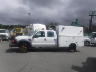 2008 Ford F-450 Crew Cab 4WD Service Truck, 6.4L V8 OHV 32V TURBO DIESEL engine, 8 cylinder, 4 door, automatic, 4WD, cruise control, air conditioning, AM/FM radio, power door locks, power windows, white exterior, grey interior, cloth. Certificate and Decal Valid to May 2025 $19,250.00 plus $375 processing fee, $19,625.00 total payment obligation before taxes.  Listing report, warranty, contract commitment cancellation fee, financing available on approved credit (some limitations and exceptions may apply). All above specifications and information is considered to be accurate but is not guaranteed and no opinion or advice is given as to whether this item should be purchased. We do not allow test drives due to theft, fraud and acts of vandalism. Instead we provide the following benefits: Complimentary Warranty (with options to extend), Limited Money Back Satisfaction Guarantee on Fully Completed Contracts, Contract Commitment Cancellation, and an Open-Ended Sell-Back Option. Ask seller for details or call 604-522-REPO(7376) to confirm listing availability.