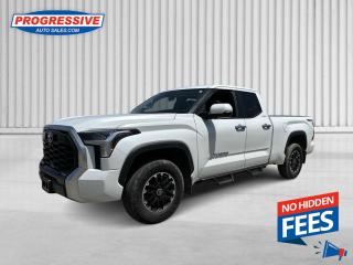 <b>Cooled Seats,  Blind Spot Detection,  Synthetic Leather Seats,  Heated Steering Wheel,  Navigation!</b><br> <br>    This 2023 Tundra is the toughest, most capable and advanced truck Toyota has ever made. This  2023 Toyota Tundra is for sale today. <br> <br>This 2023 Toyota Tundra is proof that bold can be beautiful, and with an enormous towing capacity the Tundra keeps proving itself to be one of the best pickup trucks on the market. It offers dynamic performance in all of the right places and comes loaded with its innovative tech features, extraordinary driving performance with unheard of fuel economy. The Toyota Tundra perfectly blends functionality and practicality, with a spacious cabin that gives you and your crew enough room to stretch out with premium materials that creates a distinctively upscale feel.This   4X4 pickup  has 61,555 kms. Its  white in colour  . It has an automatic transmission and is powered by a   3.4L V6 Cylinder Engine. <br> <br> Our Tundras trim level is Limited. Ventilated and heated seats front seats with power adjustment and lumbar support, with SofTex synthetic leather seating upholstery add to the upscale ambiance of this Tundra Limited, with unique alloy wheels and exterior styling accents. Other features include a heated steering wheel, class IV towing equipment with a brake controller, hitch and trailer sway control, trailer wiring harness, a full-size spare tire with underbody storage, adaptive cruise control, automatic air conditioning, and an 8-inch infotainment screen powered by Toyota Multimedia, with wireless Apple CarPlay and Android Auto, SiriusXM streaming radio, and Drive Connect with cloud navigation and Destination Assist. Safety features include blind spot detection, intuitive parking assist with auto braking, lane keeping assist, lane departure warning, forward collision mitigation with a pre-collision system, driver monitoring alert, and a rear camera. Additional features include front and rear cupholders, proximity keyless entry with push button start, 60-40 folding split-bench rear seats, and so much more. This vehicle has been upgraded with the following features: Cooled Seats,  Blind Spot Detection,  Synthetic Leather Seats,  Heated Steering Wheel,  Navigation,  Apple Carplay,  Android Auto. <br> <br>To apply right now for financing use this link : <a href=https://www.progressiveautosales.com/credit-application/ target=_blank>https://www.progressiveautosales.com/credit-application/</a><br><br> <br/><br><br> Progressive Auto Sales provides you with the all the tools you need to find and purchase a used vehicle that meets your needs and exceeds your expectations. Our Sarnia used car dealership carries a wide range of makes and models for exceptionally low prices due to our extensive network of Canadian, Ontario and Sarnia used car dealerships, leasing companies and auction groups. </br>

<br> Our dealership wouldnt be where we are today without the great people in Sarnia and surrounding areas. If you have any questions about our services, please feel free to ask any one of our staff. If you want to visit our dealership, you can also find our hours of operation and location information on our Contact page. </br> o~o
