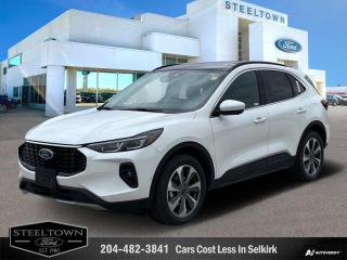<b>Navigation,  Adaptive Cruise Control,  360 Camera,  Hybrid,  Remote Start!</b><br> <br> <br> <br>We value your TIME, we wont waste it or your gas is on us!   We offer extended test drives and if you cant make it out to us we will come straight to you!<br> <br>  In the city or in the forest, this Ford Escape is built to get you over any terrain with confidence and comfort. <br> <br>This Ford Escape was built for an active lifestyle and offers plenty of options for you to hit the road in your own individual style. Whether you need a family SUV for soccer practice, a capable adventure vehicle, or both, the versatile Ford Escape has you covered. Built for those who live on the go, the 2024 Ford Escape is made to be unstoppable.<br> <br> This star white metallic SUV  has an automatic transmission and is powered by a  250HP 2.0L 4 Cylinder Engine.<br> <br> Our Escapes trim level is Platinum. This Escape Platinum is a significant step up, with upgrades such as inbuilt navigation, adaptive cruise control, a surround camera system and evasive steering assist. The amazing standard features continue with heated ActiveX synthetic leather seats, a heated leatherette steering wheel, simulated wood interior trim, remote engine start, and an expansive 13.2-inch infotainment screen with wireless Apple CarPlay and Android Auto, SiriusXM satellite radio, and FordPass Connect 4G mobile hotspot internet access. Safety features include blind spot detection, lane keeping assist with lane departure warning, evasive steering assist, forward and rear collision mitigation, and front and rear parking sensors. Additional features include a power liftgate for rear cargo access, aluminum wheels, roof rack rails, LED headlights with automatic high beams, a keypad for extra security, and so much more. This vehicle has been upgraded with the following features: Navigation,  Adaptive Cruise Control,  360 Camera,  Hybrid,  Remote Start,  Heated Seats,  Apple Carplay. <br><br> View the original window sticker for this vehicle with this url <b><a href=http://www.windowsticker.forddirect.com/windowsticker.pdf?vin=1FMCU9JA7RUA80797 target=_blank>http://www.windowsticker.forddirect.com/windowsticker.pdf?vin=1FMCU9JA7RUA80797</a></b>.<br> <br>To apply right now for financing use this link : <a href=http://www.steeltownford.com/?https://CreditOnline.dealertrack.ca/Web/Default.aspx?Token=bf62ebad-31a4-49e3-93be-9b163c26b54c&La target=_blank>http://www.steeltownford.com/?https://CreditOnline.dealertrack.ca/Web/Default.aspx?Token=bf62ebad-31a4-49e3-93be-9b163c26b54c&La</a><br><br> <br/> Total  cash rebate of $3500 is reflected in the price. Credit includes $3,500 Delivery Allowance.  7.99% financing for 84 months.  Incentives expire 2024-07-02.  See dealer for details. <br> <br>Family owned and operated in Selkirk for 35 Years.  <br>Steeltown Ford is located just 20 minutes North of the Perimeter Hwy, with an onsite banking center that offers free consultations. <br>Ask about our special dealer rates available through all major banks and credit unions.<br>Dealer retains all rebates, plus taxes, govt fees and Steeltown Protect Plus.<br>Steeltown Ford Protect Plus includes:<br>- Life Time Tire Warranty <br>Dealer Permit # 1039<br><br><br> Come by and check out our fleet of 100+ used cars and trucks and 250+ new cars and trucks for sale in Selkirk.  o~o