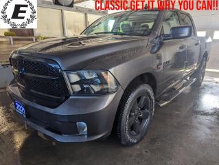 <p>COME GET THIS RAM CLASSIC WHILE YOU CAN!! THEY HAVE STOPPED BUILDING THEM THIS YEAR SO LIMITED SUPPLY IN CANADA. IT IS ALSO EQUIPPED WITH BLACK ALLOYS, RUNNING BOARDS, BOXLINER, DUAL EXHAUST, BLUETOOTH AND WIFI HOTSPOT. THE PRICE INCLUDES OUR ADVANTAGE PACKAGE!! HST AND LICENSING EXTRA. WHY PURCHASE THIS CAR AT ECKERT AUTO SALES? WE HAVE BEEN IN BUSINESS OVER 17 YEARS AND HAVE THE HIGHEST CUSTOMER SATISFACTION AND SOME OF THE LOWEST PRICES IN CANADA. INCLUDED IN THE PRICE IS THE SAFETY, OIL CHANGE AND ANYTHING ELSE THAT IS REQUIRED. WE DO NOT HAVE EXTRA OR HIDDEN FEES EVER!! JUST HONEST PRICING. GIVE CHRIS OR TINA A CALL TODAY TO ARRANGE FINANCING OR A TEST DRIVE (705)797-1100.</p>