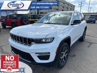 <b>Sunroof!</b><br> <br> <br> <br>  If you want a midsize SUV that does a little of everything, this Jeep Grand Cherokee is a perfect candidate. <br> <br>This 2024 Jeep Grand Cherokee is second to none when it comes to performance, safety, and style. Improving on its legendary design with exceptional materials, elevated craftsmanship and innovative design unites to create an unforgettable cabin experience. With plenty of room for your adventure gear, enough seats for your whole family and incredible off-road capability, this 2024 Jeep Grand Cherokee has you covered! <br> <br> This bright white SUV  has a 8 speed automatic transmission and is powered by a  293HP 3.6L V6 Cylinder Engine.<br> <br> Our Grand Cherokees trim level is Limited. Stepping up to this Cherokee Limited rewards you with a power liftgate for rear cargo access and remote engine start, with heated front and rear seats, a heated steering wheel, voice-activated dual-zone climate control, mobile hotspot capability, and a 10.1-inch infotainment system powered by Uconnect 5 Nav with inbuilt navigation, Apple CarPlay and Android Auto. Additional features also include adaptive cruise control, blind spot detection, ParkSense with rear parking sensors, lane departure warning with lane keeping assist, front and rear collision mitigation, and even more. This vehicle has been upgraded with the following features: Sunroof. <br><br> View the original window sticker for this vehicle with this url <b><a href=http://www.chrysler.com/hostd/windowsticker/getWindowStickerPdf.do?vin=1C4RJHBG1RC215847 target=_blank>http://www.chrysler.com/hostd/windowsticker/getWindowStickerPdf.do?vin=1C4RJHBG1RC215847</a></b>.<br> <br>To apply right now for financing use this link : <a href=https://standarddodge.ca/financing target=_blank>https://standarddodge.ca/financing</a><br><br> <br/><br>* Visit Us Today *Youve earned this - stop by Standard Chrysler Dodge Jeep Ram located at 208 Cheadle St W., Swift Current, SK S9H0B5 to make this car yours today! <br> Pricing may not reflect additional accessories that have been added to the advertised vehicle<br><br> Come by and check out our fleet of 30+ used cars and trucks and 100+ new cars and trucks for sale in Swift Current.  o~o