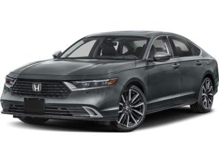 <p><strong>Introducing the 2024 Accord Sedan Hybrid Touring  Where Style Meets Performance!</strong></p>

<p><strong>Power-Packed Performance:</strong> Beneath the hood lies a robust 2.0-litre, 16-valve, Direct Injection DOHC, 4-cylinder engine that churns out an impressive 204 horsepower and 247-lb.ft. of torque. Say goodbye to dull drives, thanks to the electric-continuously variable transmission (E-CVT) with Normal, Sport, and Individual drive modes, not to mention the convenient steering wheel-mounted deceleration paddle selectors.</p>

<p><strong>Convenient Start:</strong> Start your journey effortlessly with the remote engine start and pushbutton (push button) start featuring proximity key entry. Your adventure begins at the touch of a button.</p>

<p><strong>Safety First: </strong>Your safety is our priority. The Accord Hybrid Touring comes equipped with Honda Sensing technologies (safety technology), including Adaptive Cruise Control, Forward Collision Warning, Collision Mitigation Braking, Lane Departure Warning, Lane Keeping Assist, and Road Departure Mitigation. Plus, the Blind Spot Information (BSI) System with Rear Cross Traffic Monitor has your back.</p>

<p><strong>Hill Start Assist:</strong> No more worrying about rolling backward on inclines. Our Hill Start Assist feature temporarily maintains brake pressure when you release the brake, ensuring a smooth start on slopes.</p>

<p><strong>Luxurious Interior:</strong> Step inside the Accord and experience true comfort. The heated leather-wrapped steering wheel, perforated leather-trimmed seating with ventilated front seats, and heated front and rear seats (outboard positions) make every drive a delight. Keep your focus with the Head-Up Display that projects essential information onto the windshield.</p>

<p><strong>Advanced Connectivity: </strong>Stay connected with the Honda Satellite-Linked Navigation System, SiriusXM satellite radio, Apple CarPlay(Apple Auto), and Android Auto (Android Play) on the impressive 12.3-inch display audio system. For Android lovers, enjoy native access to Google Maps, Play, and Assistant. Siri® Eyes Free compatibility caters to Apple users. Stay charged with wireless charging, and stay in touch with HandsFreeLink-Bilingual Bluetooth® wireless mobile phone interface, Bluetooth® Streaming Audio, and HondaLink.</p>

<p><strong>Premium Sound:</strong> The BOSE® Premium Sound System with 12 speakers provides an immersive audio experience for your favorite tunes.</p>

<p><strong>Open Up: </strong>Let the sunshine in with the one-touch power moonroof with a tilt feature. The 19-inch black aluminum-alloy wheels add a bold touch to the exterior.</p>

<p><strong>Effortless Parking:</strong> Parking is a breeze with the multi-angle rearview camera featuring dynamic guidelines.</p>

<p><span style=color:#ff0000><em><strong>Premium paint charge of $300 is not included on all colours/models. </strong></em></span></p>

<p>Experience the Difference at Cambridge Centre Honda! Why Test Drive Here? You choose: drive with a sales person or on your own, extended overnight and at home test drives available. Why Purchase Here? VIP Coupon Booklet: up to $1000 in service & other savings, FREE Ontario-Wide Delivery. Cambridge Centre Honda proudly serves customers from Cambridge, Kitchener, Waterloo, Brantford, Hamilton, Waterford, Brant, Woodstock, Paris, Branchton, Preston, Hespeler, Galt, Puslinch, Morriston, Roseville, Plattsville, New Hamburg, Baden, Tavistock, Stratford, Wellesley, St. Clements, St. Jacobs, Elmira, Breslau, Guelph, Fergus, Elora, Rockwood, Halton Hills, Georgetown, Milton and all across Ontario!</p>