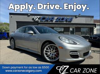<p>Carzone is pleased to offer this high spec one owner locally owned 2010 Porsche Panamera Turbo. 500HP 0-60 MPH in only 4 seconds. Top speed 188 MPH. Thirty two service records at Porsche, very well maintained. Optional equipment includes Ski bag, heated steering wheel, adaptive air suspension, 20 RS Spyder Design Wheels, 4 zone climate control, Bluetooth, rear interior light package, variable assist power steering, Burmester sound system, XM Radio, PDCC electric rear differential, power rear privacy screen, black full leather, adaptive sports seats with memory package and much more. </p><p>CARFAX LINK: https://vhr.carfax.ca/?id=YSs0OnRGYTVMfpby%2Bq5%2Fht9BxEw4Ikdc</p><p>Looking for Your Dream Car? Call Carzone Today!</p><p>Explore our impressive selection of vehicles at Carzone. Were open 6 days a week, and Sundays are available by appointment. With EASY FINANCING and ZERO DOWN payment options, owning your dream car has never been easier. Enjoy the peace of mind of a NORTH AMERICAN WIDE WARRANTY and CARFAX report. Trade-ins are always welcome, making your upgrade seamless. Visit us online at carzonecalgary.ca and experience the difference. As an AMVIC licensed dealer, Carzone specializes in turning your vehicle dreams into reality. No matter your credit history – bankruptcy, self-employed, bank repo, new to Canada – ALL CREDIT TYPES ARE WELCOME. Multiple banks are ready to work with you. Apply online at CARZONECALGARY and let us guide you toward your dream car. Were here to assist you every step of the way. Your credit acceptance is our priority. Contact Carzone now to discover how we can earn your business today.</p>