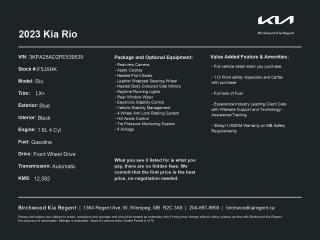 Used 2023 Kia Rio LX+ Local Vehicle | Apple Carplay for sale in Winnipeg, MB