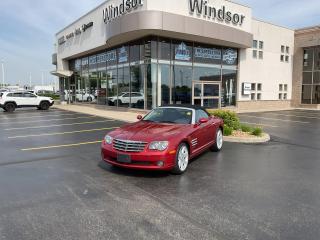 Recent Arrival!Blaze Red Crystal Pearlcoat/Black Cloth Top 2005 Chrysler Crossfire Limited RWD 6-Speed Manual 3.2L V6 SOHC 18V**CARPROOF CERTIFIED**.* PLEASE SEE OUR MAIN WEBSITE FOR MORE PICTURES AND CARFAX REPORTS * Buy in confidence at WINDSOR CHRYSLER with our 95-point safety inspection by our certified technicians. Searching for your upgrade has never been easier. You will immediately get the low market price based on our market research, which means no more wasted time shopping around for the best price, Its time to drive home the most car for your money today. OVER 100 Pre-Owned Vehicles in Stock! Our Finance Team will secure the Best Interest Rate from one of out 20 Auto Financing Lenders that can get you APPROVED! Financing Available For All Credit Types! Whether you have Great Credit, No Credit, Slow Credit, Bad Credit, Been Bankrupt, On Disability, Or on a Pension, we have options. Looking to just sell your vehicle? We buy all makes and models let us buy your vehicle. Proudly Serving Windsor, Essex, Leamington, Kingsville, Belle River, LaSalle, Amherstburg, Tecumseh, Lakeshore, Strathroy, Stratford, Leamington, Tilbury, Essex, St. Thomas, Waterloo, Wallaceburg, St. Clair Beach, Puce, Riverside, London, Chatham, Kitchener, Guelph, Goderich, Brantford, St. Catherines, Milton, Mississauga, Toronto, Hamilton, Oakville, Barrie, Scarborough, and the GTA.