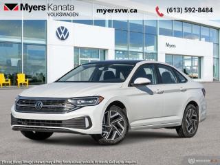 <b>Leather Seats!</b><br> <br> <br> <br>  Class-leading comfort and spotless reliability are assured with the German-engineered 2024 Volkswagen Jetta. <br> <br>Built for unbeatable value, practicality, and absolute capability, this 2024 Jetta features a stylish front end with chiseled body lines that flow into a handsomely redesigned rear end. The interior is graced with an abundance of ergonomic cues with a host of safety, infotainment, and comfort-oriented technology. Engineered to deliver efficiency and unrivalled versatility in the urban environment, this 2024 Volkswagen Jetta is an outstanding compact sedan with impressive day-to-day potential.<br> <br> This oryx white pearl effect sedan  has an automatic transmission and is powered by a  1.5L I4 16V GDI DOHC Turbo engine.<br> <br> Our Jettas trim level is Highline. This range-topping Jetta Highline comes standard with an express open/close sunroof, ventilated and heated power-adjustable leather seats with lumbar support and memory function, a 6-speaker BeatsAudio Premium sound system, and adaptive cruise control. Other features include a wireless charging pad for mobile devices, dual-zone climate control, 4G mobile hotspot internet access, proximity keyless entry with push button start and blind spot detection with rear cross traffic alert, along with a leather-wrapped heated steering wheel, LED lights with daytime running lights, a start/stop system with regenerative braking, and an upgraded 8-inch infotainment screen with SiriusXM satellite radio, Apple CarPlay and Android Auto for smartphone integration. Additional features include forward collision warning, autonomous emergency braking, lane keep assist, lane departure warning, a 12-volt DC power outlet, key-fob controls for rear cargo access, front and rear cupholders, and even more. This vehicle has been upgraded with the following features: Leather Seats. <br><br> <br>To apply right now for financing use this link : <a href=https://www.myersvw.ca/en/form/new/financing-request-step-1/44 target=_blank>https://www.myersvw.ca/en/form/new/financing-request-step-1/44</a><br><br> <br/>    5.29% financing for 84 months. <br> Buy this vehicle now for the lowest bi-weekly payment of <b>$267.12</b> with $0 down for 84 months @ 5.29% APR O.A.C. ( taxes included, $1071 (OMVIC fee, Air and Tire Tax, Wheel Locks, Admin fee, Security and Etching) is included in the purchase price.    ).  Incentives expire 2024-07-02.  See dealer for details. <br> <br> <br>LEASING:<br><br>Estimated Lease Payment: $220 bi-weekly <br>Payment based on 3.99% lease financing for 48 months with $0 down payment on approved credit. Total obligation $22,924. Mileage allowance of 16,000 KM/year. Offer expires 2024-07-02.<br><br><br>Call one of our experienced Sales Representatives today and book your very own test drive! Why buy from us? Move with the Myers Automotive Group since 1942! We take all trade-ins - Appraisers on site!<br> Come by and check out our fleet of 40+ used cars and trucks and 150+ new cars and trucks for sale in Kanata.  o~o
