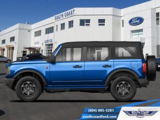 <b>Heated Seats, Ford Co-Pilot360, Remote Engine Start, 17 Aluminum Wheels, Dual-Zone Electronic Climate Control!</b><br> <br>   Not only is this 2024 Ford Bronco a cool and capable off-roader, but its also incredibly satisfying to drive every day. <br> <br>With a nostalgia-inducing design along with remarkable on-road driving manners with supreme off-road capability, this 2024 Ford Bronco is indeed a jack of all trades and masters every one of them. Durable build materials and functional engineering coupled with modern day infotainment and driver assistive features ensure that this iconic vehicle takes on whatever you can throw at it. Want an SUV that can genuinely do it all and look good while at it? Look no further than this 2024 Ford Bronco!<br> <br> This velocity blue metallic SUV  has a 10 speed automatic transmission and is powered by a  275HP 2.3L 4 Cylinder Engine.<br> <br> Our Broncos trim level is Big Bend. This Bronco Big Bend comes with unique aluminum wheels with a full-size spare, front fog lamps and a leather-wrapped steering wheel, in addition to fantastic standard features such as off-roading suspension, a comprehensive terrain management system with switchable drive modes, a manual targa composite 1st row sunroof, a manual convertible hard top with fixed rollover protection, a flip-up rear window, LED headlights with automatic high beams, and proximity keyless entry with push button start. Connectivity is handled by an 8-inch LCD screen powered by SYNC 4 with wireless Apple CarPlay and Android Auto, with SiriusXM satellite radio. Additional features include towing equipment including trailer sway control, pre-collision assist with pedestrian detection, forward collision mitigation, a rearview camera, and even more. This vehicle has been upgraded with the following features: Heated Seats, Ford Co-pilot360, Remote Engine Start, 17 Aluminum Wheels, Dual-zone Electronic Climate Control, Removable Hoop Step. <br><br> View the original window sticker for this vehicle with this url <b><a href=http://www.windowsticker.forddirect.com/windowsticker.pdf?vin=1FMDE7BH8RLA79309 target=_blank>http://www.windowsticker.forddirect.com/windowsticker.pdf?vin=1FMDE7BH8RLA79309</a></b>.<br> <br>To apply right now for financing use this link : <a href=https://www.southcoastford.com/financing/ target=_blank>https://www.southcoastford.com/financing/</a><br><br> <br/> Total  cash rebate of $4000 is reflected in the price. Credit includes $4,000 Delivery Allowance.  7.99% financing for 84 months. <br> Buy this vehicle now for the lowest bi-weekly payment of <b>$406.63</b> with $0 down for 84 months @ 7.99% APR O.A.C. ( Plus applicable taxes -  $595 Administration Fee included    / Total Obligation of $74007  ).  Incentives expire 2024-06-25.  See dealer for details. <br> <br>Call South Coast Ford Sales or come visit us in person. Were convenient to Sechelt, BC and located at 5606 Wharf Avenue. and look forward to helping you with your automotive needs. <br><br> Come by and check out our fleet of 20+ used cars and trucks and 110+ new cars and trucks for sale in Sechelt.  o~o