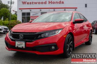 Recent Arrival! Red 2020 Honda Civic 4D Sedan Sport Sport Honda Certified FWD CVT 2.0L I4 DOHC 16V i-VTECOne low hassle free pre negotiated price, Certified mechanical inspection performed by Honda factory trained mechanic, Cloth, Apple CarPlay/Android Auto, Forward collision: Collision Mitigation Braking System (CMBS) + FCW mitigation, Lane departure: Lane Keeping Assist System (LKAS) active, Power moonroof.We stand behind our used Hondas! Our certified program gives Hondas 5 years old and newer a 7 year / 160,000km transferable powertrain warranty and includes full service records of the services performed to meet our CUV standards. You also receive preferred financing options & terms through Honda Financial Service! Westwood Hondas Buy Smart Standard program includes a thorough safety inspection, detailed Car Proof report that shows the history of the car youre buying, 1 Year road hazard , 2 months 5000 km powertrain warranty and 6 months tire, brakes, battery, and bulbs. We give you a complete professional detail, full tank of gas and our best low price first which is based on live market pricing to guarantee you tremendous value and a non-stressful, no-haggle experience. And youll get 3 free months of Sirius radio where equipped! Buy your car from home.Just click build your deal to start the process. It is easy 7 day Exchange. $588 admin fee. Westwood Honda DL #31286.Reviews:  * This generation of Civic attracted shoppers with Hondas reputation for safety and reliability, and many owners report that good looks, a thoughtful and handy interior, and plenty of feature content for the money helped seal the deal. Headlight performance is highly rated, as is a smooth and punchy performance from the turbocharged engine. Source: autoTRADER.ca