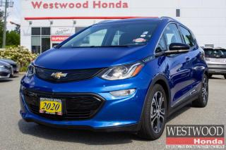 Kinetic Blue Metallic 2020 Chevrolet Bolt EV 4D Wagon Premier Premier Batt warranty until March 2031 FWD 1-Speed Automatic Electric Drive UnitOne low hassle free pre negotiated price, Ask us about our 24 Hour EV test drive, Battery warranty well past 2030 or 160,000, Electric charge cord and 2 keys with every purchase of an EV from Westwood Honda, Automatic Emergency Braking, Driver Confidence II Package, Following Distance Indicator, Forward Collision Alert, Front Pedestrian Braking, IntelliBeam Automatic On/Off High Beam, Lane Keep Assist w/Lane Departure Warning.We specialize in getting you into vehicles with 0 emissions, We have been the largest retailer in Canada of used EVs over the last 10 years . HOV lane access and a fraction of gas-vehicle maintenance costs. Looking for a specific model thats not in our inventory? Our sourcing experts will find one for you. Westwood Hondas EV sales last year will keep approximately 600,000 metric tons of carbon dioxide out of the atmosphere over the next 4 years. Join the Revolution, save the planet, AND save money. Westwood Hondas Buy Smart Standard program includes a thorough safety inspection, detailed Car Proof report that shows the history of the car youre buying, a 6-month warranty on tires, brakes, and bulbs, and 3 free months of Sirius radio where equipped! . We give you a complete professional detail, a full charge, our best low price first based on live market pricing, to guarantee you tremendous value and a non-stressful, no-haggle experience. Buy your car from home.Just click build your deal to start the process. It is easy 7 day Exchange Policy! $588 admin fee. Westwood Honda DL #31286.Reviews:  * Most owners love the Bolt because of the convenience of never having to stop for fuel. When used for commuting, simply plug in at work and again at home and it negates the need to stop for charging. Source: autoTRADER.ca