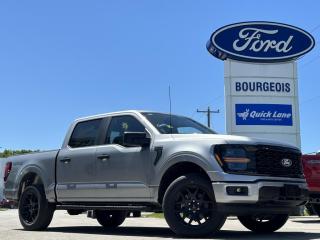 <b>STX Appearance Package, 20 Aluminum Wheels, Spray-In Bed Liner!</b><br> <br> <br> <br>  Thia 2024 F-150 is a truck that perfectly fits your needs for work, play, or even both. <br> <br>Just as you mould, strengthen and adapt to fit your lifestyle, the truck you own should do the same. The Ford F-150 puts productivity, practicality and reliability at the forefront, with a host of convenience and tech features as well as rock-solid build quality, ensuring that all of your day-to-day activities are a breeze. Theres one for the working warrior, the long hauler and the fanatic. No matter who you are and what you do with your truck, F-150 doesnt miss.<br> <br> This iconic silver metallic Crew Cab 4X4 pickup   has a 10 speed automatic transmission and is powered by a  325HP 2.7L V6 Cylinder Engine.<br> <br> Our F-150s trim level is STX. This STX trim steps things up with upgraded aluminum wheels, along with great standard features such as class IV tow equipment with trailer sway control, remote keyless entry, cargo box lighting, and a 12-inch infotainment screen powered by SYNC 4 featuring voice-activated navigation, SiriusXM satellite radio, Apple CarPlay, Android Auto and FordPass Connect 5G internet hotspot. Safety features also include blind spot detection, lane keep assist with lane departure warning, front and rear collision mitigation and automatic emergency braking. This vehicle has been upgraded with the following features: Stx Appearance Package, 20 Aluminum Wheels, Spray-in Bed Liner. <br><br> View the original window sticker for this vehicle with this url <b><a href=http://www.windowsticker.forddirect.com/windowsticker.pdf?vin=1FTEW2LP9RKE01301 target=_blank>http://www.windowsticker.forddirect.com/windowsticker.pdf?vin=1FTEW2LP9RKE01301</a></b>.<br> <br>To apply right now for financing use this link : <a href=https://www.bourgeoismotors.com/credit-application/ target=_blank>https://www.bourgeoismotors.com/credit-application/</a><br><br> <br/> 0% financing for 60 months. 1.99% financing for 84 months.  Incentives expire 2024-07-02.  See dealer for details. <br> <br>Discount on vehicle represents the Cash Purchase discount applicable and is inclusive of all non-stackable and stackable cash purchase discounts from Ford of Canada and Bourgeois Motors Ford and is offered in lieu of sub-vented lease or finance rates. To get details on current discounts applicable to this and other vehicles in our inventory for Lease and Finance customer, see a member of our team. </br></br>Discover a pressure-free buying experience at Bourgeois Motors Ford in Midland, Ontario, where integrity and family values drive our 78-year legacy. As a trusted, family-owned and operated dealership, we prioritize your comfort and satisfaction above all else. Our no pressure showroom is lead by a team who is passionate about understanding your needs and preferences. Located on the shores of Georgian Bay, our dealership offers more than just vehiclesits an experience rooted in community, trust and transparency. Trust us to provide personalized service, a diverse range of quality new Ford vehicles, and a seamless journey to finding your perfect car. Join our family at Bourgeois Motors Ford and let us redefine the way you shop for your next vehicle.<br> Come by and check out our fleet of 80+ used cars and trucks and 220+ new cars and trucks for sale in Midland.  o~o