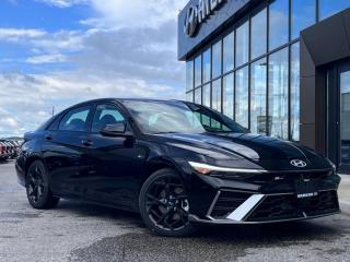 <b>Leather Seats!</b><br> <br> <br> <br>  This 2024 Elantra is bringing the classic sedan back with bold, edgy, forward-thinking design. <br> <br>This 2024 Elantra was made to be the sharpest compact sedan on the road. With tons of technology packed into the spacious and comfortable interior, along with bold and edgy styling inside and out, this family sedan makes the unexpected your daily driver. <br> <br> This abyss black sedan  has a 7 speed automatic transmission and is powered by a  201HP 1.6L 4 Cylinder Engine.<br> <br> Our Elantras trim level is N Line Ultimate DCT. This aggressive N Line Elantra provides a thrilling experience with sport tuned suspension and brakes, chrome tailpipe, and multiple performance upgrades to the drivetrain. More than a performance sedan, this Elantra takes infotainment and luxury to new levels with tech features like Bose Premium Audio, Blue Link wi-fi, and even more surprises while style and comfort features like cloth and leather heated seats with red accent stitching, a sunroof, and chrome trim make your cabin a sanctuary. This Elantra is also equipped with an advanced safety suite including lane keep assist, forward and rear collision assist, driver monitoring, blind spot assist, and automatic high beams. The incredible feature list continues with voice activated, touch screen infotainment including wireless connectivity with Android Auto, Apple CarPlay, and Bluetooth. This vehicle has been upgraded with the following features: Leather Seats. <br><br> <br>To apply right now for financing use this link : <a href=https://www.bourgeoishyundai.com/finance/ target=_blank>https://www.bourgeoishyundai.com/finance/</a><br><br> <br/>    6.99% financing for 96 months.  Incentives expire 2024-07-02.  See dealer for details. <br> <br>Drive with Confidence! At Bourgeois Auto Group, we go beyond selling cars. With over 75 years of delivering extraordinary automotive experiences, were here for you at our showrooms, on the road, or even at your home in Midland Ontario, Simcoe County, and Central Ontario. Experience the convenience of complementary enclosed trailer delivery. <br><br>Why Choose Bourgeois Auto Group for your next vehicle? Whether youre seeking a new or pre-owned vehicle, searching for a qualified repair center, or looking for vehicle parts, we have the answer. Explore our extensive selection of over 25 brand manufacturers and 200+ Pre-owned Vehicles. As we constantly adapt to meet customers needs and stay ahead of the competition, we invest in modern technology to stay on the cutting edge.  Our strategic programs and tools use current market data to price our vehicles competitively and ensure you get the best deal, not just on the new car but also on your trade-in. <br><br>Request your free Live Market analysis report and save time and money. <br><br>SELL YOUR CAR to us! Regardless of make, model, or condition, we buy cars with no purchase necessary. <br><br> Come by and check out our fleet of 40+ used cars and trucks and 40+ new cars and trucks for sale in Midland.  o~o