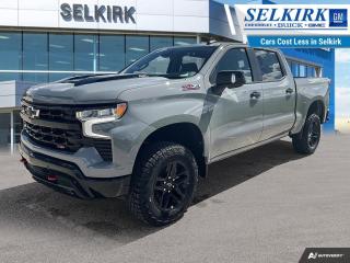 <b>Off Road Suspension,  Skid Plates,  Aluminum Wheels,  Remote Start,  EZ Lift Tailgate!</b><br> <br> <br> <br>  Astoundingly advanced and exceedingly premium, this 2024 Chevrolet Silverado 1500 is designed for pickup excellence. <br> <br>This 2024 Chevrolet Silverado 1500 stands out in the midsize pickup truck segment, with bold proportions that create a commanding stance on and off road. Next level comfort and technology is paired with its outstanding performance and capability. Inside, the Silverado 1500 supports you through rough terrain with expertly designed seats and robust suspension. This amazing 2024 Silverado 1500 is ready for whatever.<br> <br> This slate grey metallic Crew Cab 4X4 pickup   has a 10 speed automatic transmission and is powered by a  420HP 6.2L 8 Cylinder Engine.<br> <br> Our Silverado 1500s trim level is LT Trail Boss. Blending iconic appearance with off road capability, this adventure-ready Silverado 1500 LT Trail Boss is ready for anything you put in front of it. This rugged pickup comes loaded with Chevrolets legendary Z71 off road suspension and a 2 inch lift, an exclusive raised hood with black inserts, exclusive aluminum wheels, underbody skid plates, a useful trailer hitch, remote engine start, an EZ Lift tailgate and a 10 way power driver seat. It also comes with Chevrolets Premium Infotainment 3 system that features a larger touchscreen display, wireless Apple CarPlay, wireless Android Auto, and SiriusXM. Additional features include forward collision warning with automatic braking, lane keep assist, intellibeam LED headlights and fog lights, an HD rear view camera and hill descent control. This vehicle has been upgraded with the following features: Off Road Suspension,  Skid Plates,  Aluminum Wheels,  Remote Start,  Ez Lift Tailgate,  Forward Collision Alert,  Lane Keep Assist. <br><br> <br>To apply right now for financing use this link : <a href=https://www.selkirkchevrolet.com/pre-qualify-for-financing/ target=_blank>https://www.selkirkchevrolet.com/pre-qualify-for-financing/</a><br><br> <br/> Weve discounted this vehicle $3311. Total  cash rebate of $5300 is reflected in the price. Credit includes $5,300 Non-Stackable Cash Delivery Allowance.  Incentives expire 2024-07-02.  See dealer for details. <br> <br>Selkirk Chevrolet Buick GMC Ltd carries an impressive selection of new and pre-owned cars, crossovers and SUVs. No matter what vehicle you might have in mind, weve got the perfect fit for you. If youre looking to lease your next vehicle or finance it, we have competitive specials for you. We also have an extensive collection of quality pre-owned and certified vehicles at affordable prices. Winnipeg GMC, Chevrolet and Buick shoppers can visit us in Selkirk for all their automotive needs today! We are located at 1010 MANITOBA AVE SELKIRK, MB R1A 3T7 or via phone at 204-482-1010.<br> Come by and check out our fleet of 60+ used cars and trucks and 200+ new cars and trucks for sale in Selkirk.  o~o
