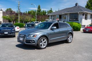 <div class=form-group>                                            <p>Local BC Audi Q5 S-Line Quattro SUV. 2.0T Turbo 4-Cylinder Engine with automatic. Loaded with options including S-Line package, leather heated power seats, power sunroof, climate control air conditioning, alloy wheels, keyless entry and more.</p>                                        </div>                                                                                <span id=jodit-selection_marker_1716584683274_770776473036298 data-jodit-selection_marker=start style=line-height: 0; display: none;></span>                                     <p><br></p><p>Excellent, Affordable Lubrico Warranty Options Available on ALL Vehicles!</p><p><span style=background-color: rgba(var(--bs-white-rgb),var(--bs-bg-opacity)); color: var(--bs-body-color); font-family: open-sans, -apple-system, BlinkMacSystemFont, "Segoe UI", Roboto, Oxygen, Ubuntu, Cantarell, "Fira Sans", "Droid Sans", "Helvetica Neue", sans-serif; font-size: var(--bs-body-font-size); font-weight: var(--bs-body-font-weight); text-align: var(--bs-body-text-align);>All Vehicles are Safety Inspected by a 3rd Party Inspection Service. </span><br><br>We speak English, French, German, Punjabi, Hindi and Urdu Language! </p><p><br>We are proud to have sold over 14,500 vehicles to our customers throughout B.C. </p><p><br>What Makes Us Different? <br>All of our vehicles have been sent to us from new car dealerships. They are all trade-ins and we are a large remarketing centre for the lower mainland new car dealerships. We do not purchase vehicles at auctions or from private sales. <br> <br>Administration Fee of $375<br> <br>Disclaimer: <br>Vehicle options are inputted from a VIN decoder. As we make our best effort to ensure all details are accurate we can not guarantee the information that is decoded from the VIN. Please verify any options before purchasing the vehicle. <br> <br>B.C. Dealers Trade-In Centre <br>14458 104th Ave. <br>Surrey, BC <br>V3R1L9 <br>DL# 26220</p><p> <br> </p><p>6-0-4-5-8-5-1-8-3-1<span id=jodit-selection_marker_1715031292914_8639568369688433 data-jodit-selection_marker=start style=line-height: 0; display: none;></span></p>