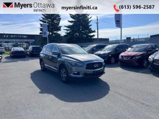 <b>Sunroof,  Remote Start,  Collision Mitigation,  Lane Keep Assist,  Premium Bose Audio!</b><br> <br>  Compare at $32779 - Our Price is just $31824! <br> <br>   This Infiniti QX60 is a great choice for those looking for a roomy and comfortable seven-passenger luxury crossover with an impressive feature list. This  2020 INFINITI QX60 is for sale today in Ottawa. <br> <br>This Infiniti QX60 is transforming the seven-passenger crossover segment with a harmonious connection between expressive design, attention to detail, and intuitive technology. Dont let its beauty fool you though. This QX60 can handle the toughest roads.  Experience luxury made sensory and desire with unprecedented potential. This  SUV has 65,932 kms. Its  grey in colour  . It has an automatic transmission and is powered by a  295HP 3.5L V6 Cylinder Engine.  <br> <br> Our QX60s trim level is Signature Edition. This Signature QX60 comes with a lot of amazing features like a power moonroof, power liftgate, heated power front seats with memory functions, heated 2nd row seats, a heated steering wheel, a Bose 13 speaker premium audio system, blind spot monitoring, rear parking assist, adaptive cruise, lane keep assist, forward emergency braking with pedestrian detection and forward collision warning. It also includes a remote engine start, 3 charging USB ports, LED headlamps, fog lamps, a 360 degree Around View Monitor, intelligent key with remote entry and push button start, tri-zone automatic climate control, Bluetooth, SiriusXM, SMS/Email display, and Infiniti InTouch display. This vehicle has been upgraded with the following features: Sunroof,  Remote Start,  Collision Mitigation,  Lane Keep Assist,  Premium Bose Audio,  Heated Seats,  Memory Seats. <br> <br>To apply right now for financing use this link : <a href=https://www.myersinfiniti.ca/finance/ target=_blank>https://www.myersinfiniti.ca/finance/</a><br><br> <br/><br> Buy this vehicle now for the lowest bi-weekly payment of <b>$315.37</b> with $0 down for 72 months @ 11.00% APR O.A.C. ( taxes included, and licensing fees   ).  See dealer for details. <br> <br>*LIFETIME ENGINE TRANSMISSION WARRANTY NOT AVAILABLE ON VEHICLES WITH KMS EXCEEDING 140,000KM, VEHICLES 8 YEARS & OLDER, OR HIGHLINE BRAND VEHICLE(eg. BMW, INFINITI. CADILLAC, LEXUS...)<br> Come by and check out our fleet of 30+ used cars and trucks and 90+ new cars and trucks for sale in Ottawa.  o~o