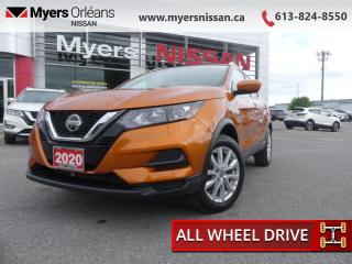 <b>Sunroof,  Blind Spot Detection,  Aluminum Wheels,  Heated Seats,  NissanConnect!</b><br> <br>  Compare at $22999 - Our Price is just $22799! <br> <br>   This Nissan Qashqai is a nimble crossover with a pleasant interior and impressive technology features. This  2020 Nissan Qashqai is for sale today in Orleans. <br> <br>Introducing the 2020 Qashqai, its the ultimate urban crossover that helps you navigate lifes daily adventures, or break your normal routine at a moments notice. This 2020 Nissan Qashqai has incredibly sleek styling and a sports car-inspired design, setting you apart from the rest of the pack. Theres plenty of space for all your friends and with a generous amount of head and legroom, it keeps your crew happy even on longer trips out of town. This  SUV has 22,016 kms. Its  orange in colour  . It has an automatic transmission and is powered by a  141HP 2.0L 4 Cylinder Engine.  It may have some remaining factory warranty, please check with dealer for details. <br> <br> Our Qashqais trim level is AWD SV. Upgrading from the S trim level to this SV model is a great choice as you will receive 17 inch aluminum wheels, intelligent emergency braking with pedestrian detection, a blind spot warning system and a power moonroof. This SV also comes with heated front seats, NissanConnect, Apple CarPlay, Android Auto, remote keyless entry, dual zone climate control, Nissan Intelligent Key with push button start and Nissans Divide-N-Hide cargo management system. This vehicle has been upgraded with the following features: Sunroof,  Blind Spot Detection,  Aluminum Wheels,  Heated Seats,  Nissanconnect,  Apple Carplay,  Android Auto. <br> <br/><br>We are proud to regularly serve our clients and ready to help you find the right car that fits your needs, your wants, and your budget.And, of course, were always happy to answer any of your questions.Proudly supporting Ottawa, Orleans, Vanier, Barrhaven, Kanata, Nepean, Stittsville, Carp, Dunrobin, Kemptville, Westboro, Cumberland, Rockland, Embrun , Casselman , Limoges, Crysler and beyond! Call us at (613) 824-8550 or use the Get More Info button for more information. Please see dealer for details. The vehicle may not be exactly as shown. The selling price includes all fees, licensing & taxes are extra. OMVIC licensed.Find out why Myers Orleans Nissan is Ottawas number one rated Nissan dealership for customer satisfaction! We take pride in offering our clients exceptional bilingual customer service throughout our sales, service and parts departments. Located just off highway 174 at the Jean DÀrc exit, in the Orleans Auto Mall, we have a huge selection of Used vehicles and our professional team will help you find the Nissan that fits both your lifestyle and budget. And if we dont have it here, we will find it or you! Visit or call us today.<br>*LIFETIME ENGINE TRANSMISSION WARRANTY NOT AVAILABLE ON VEHICLES WITH KMS EXCEEDING 140,000KM, VEHICLES 8 YEARS & OLDER, OR HIGHLINE BRAND VEHICLE(eg. BMW, INFINITI. CADILLAC, LEXUS...)<br> Come by and check out our fleet of 30+ used cars and trucks and 110+ new cars and trucks for sale in Orleans.  o~o