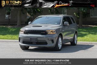 <meta charset=utf-8 />
<span style=font-size: 12pt;>2022 DODGE DURANGO R/T PLUS AWD</span>

<span>This vehicle is equipped with Leather seats, Sunroof, Heated Vented seats, Wireless phone charger, Harman Kardon premium audio system, Lane keeping assist, Adaptive cruise control and many more features. The R/T comes with a </span><strong>5.7-Liter V8 HEMI</strong><span> Engine. This pumps up the horsepower to 360 with 391 lb-ft of torque and a towing capacity of 7,400 lbs. This Dodge is capable of accelerating from 0 to 60 mph in 6.7 sec, from 0 to 100 km/h in <strong>7.1 sec.</strong></span>

HST and licensing will be extra

* $999 Financing fee conditions may apply*



Financing Available at as low as 7.69% O.A.C



We approve everyone-good bad credit, newcomers, students.



Previously declined by bank ? No problem !!



Let the experienced professionals handle your credit application.

<meta charset=utf-8 />
Apply for pre-approval today !!



At B TOWN AUTO SALES we are not only Concerned about selling great used Vehicles at the most competitive prices at our new location 6435 DIXIE RD unit 5, MISSISSAUGA, ON L5T 1X4. We also believe in the importance of establishing a lifelong relationship with our clients which starts from the moment you walk-in to the dealership. We,re here for you every step of the way and aims to provide the most prominent, friendly and timely service with each experience you have with us. You can think of us as being like ‘YOUR FAMILY IN THE BUSINESS’ where you can always count on us to provide you with the best automotive care.